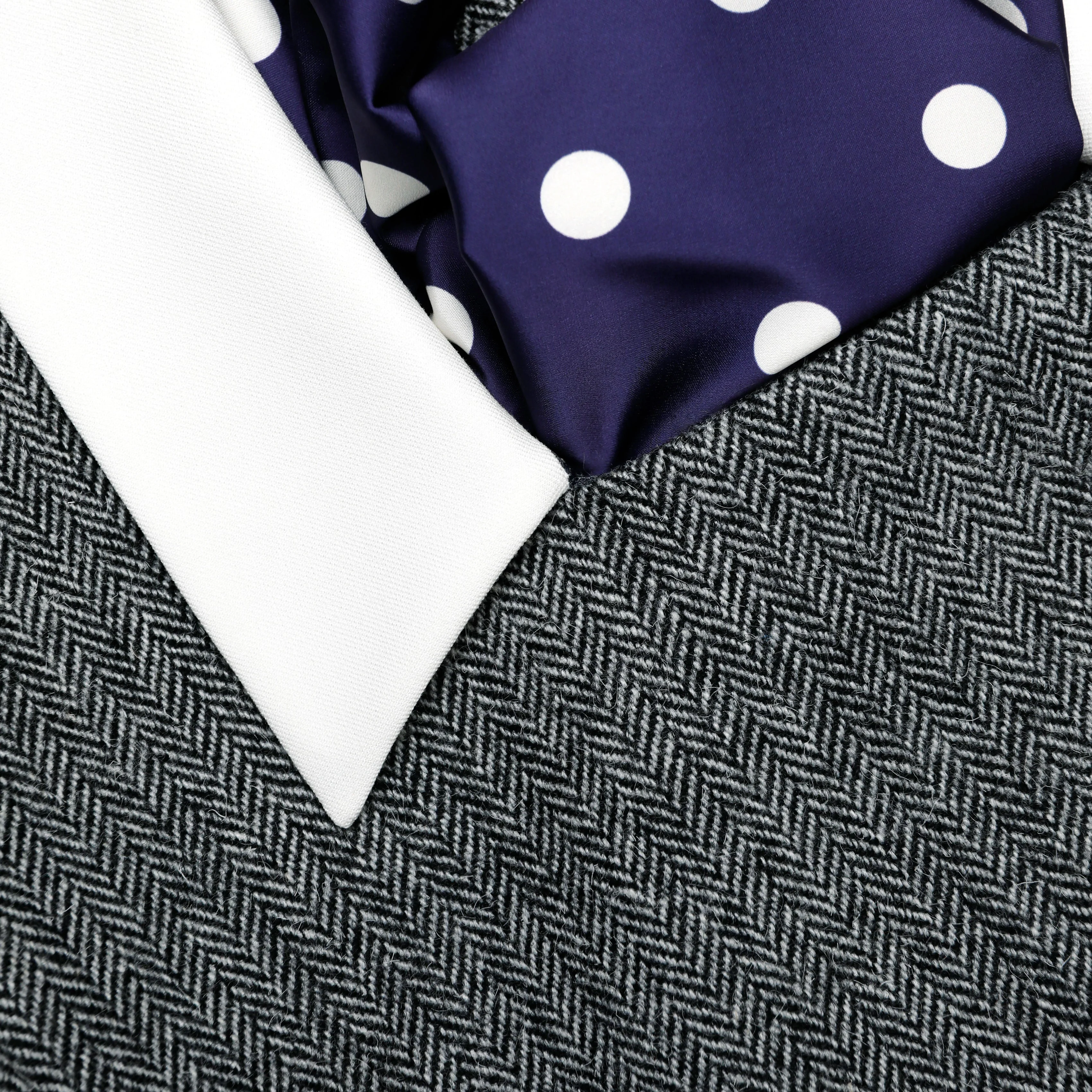 Grey Herringbone Scarf Detail Top - Image 5