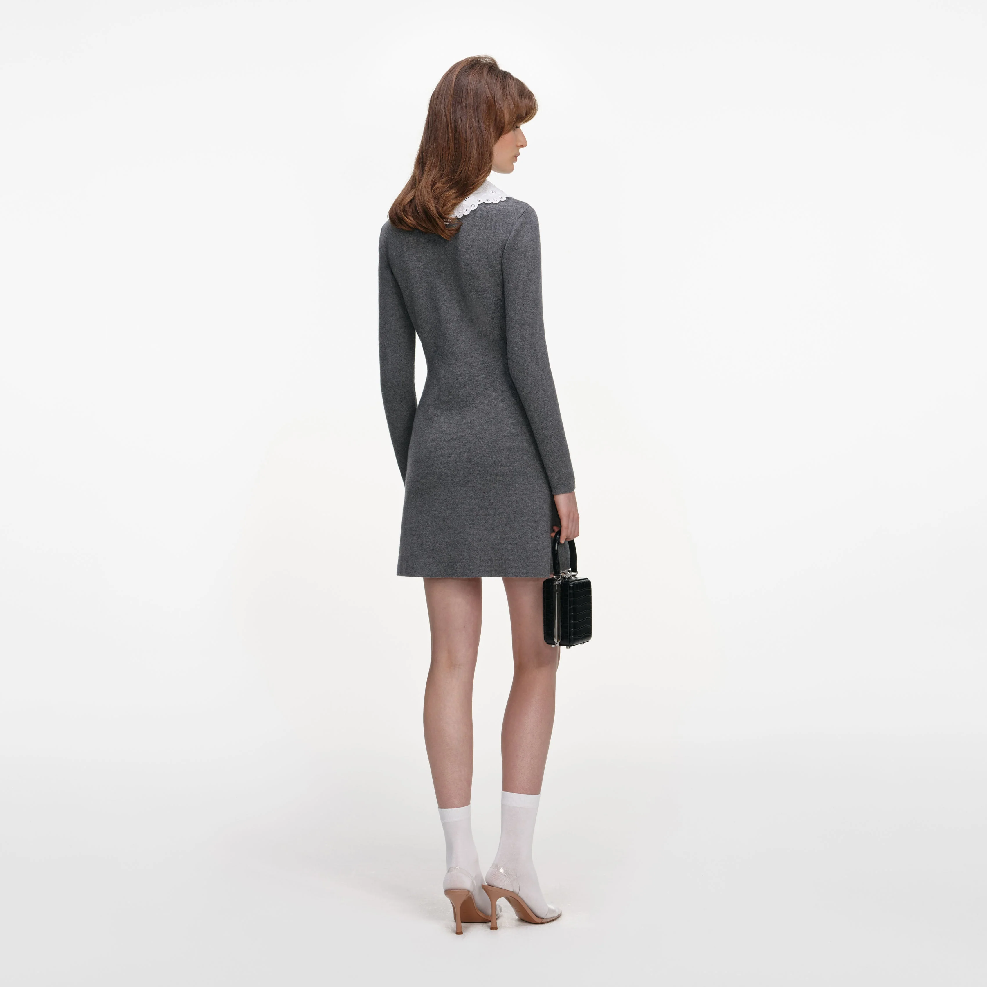 Grey Knit Mini Dress - Image 3