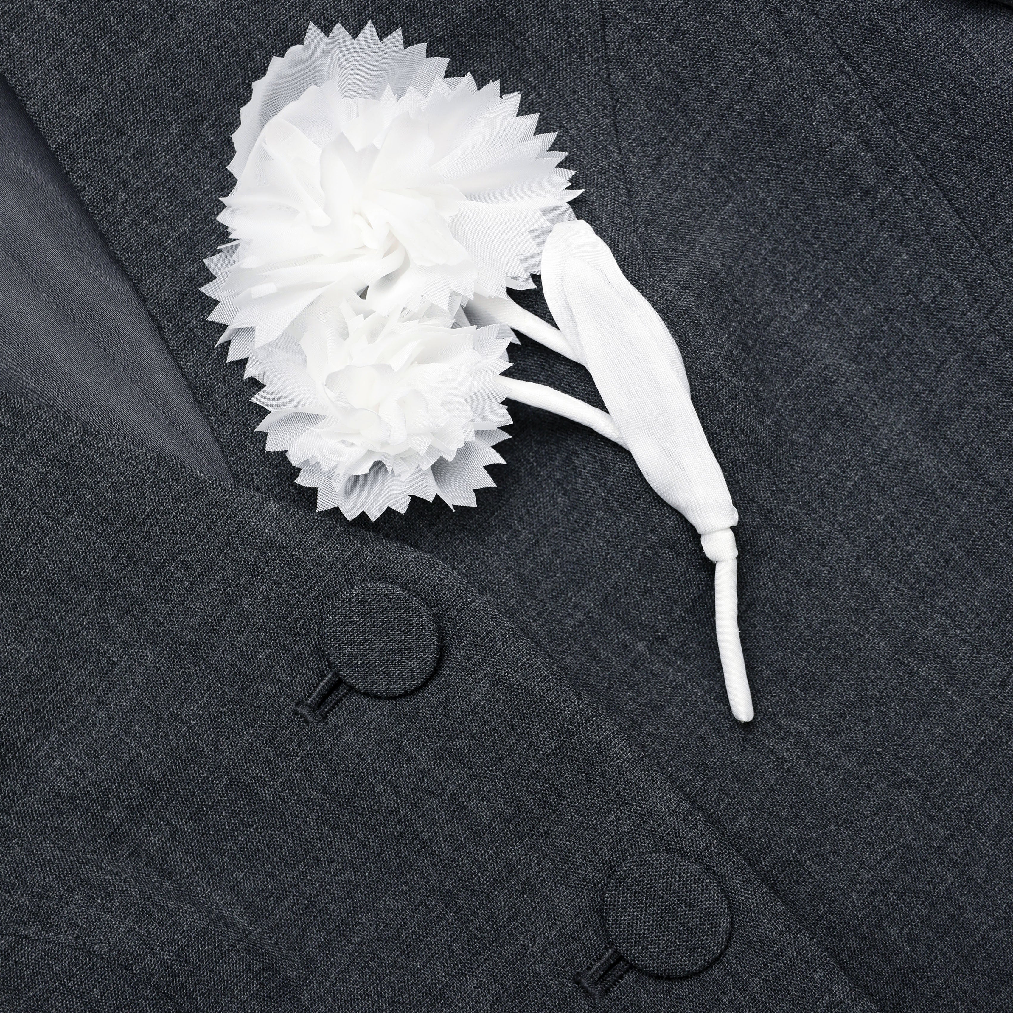 Grey Tailored Flower Detail Midi Dress - Image 5