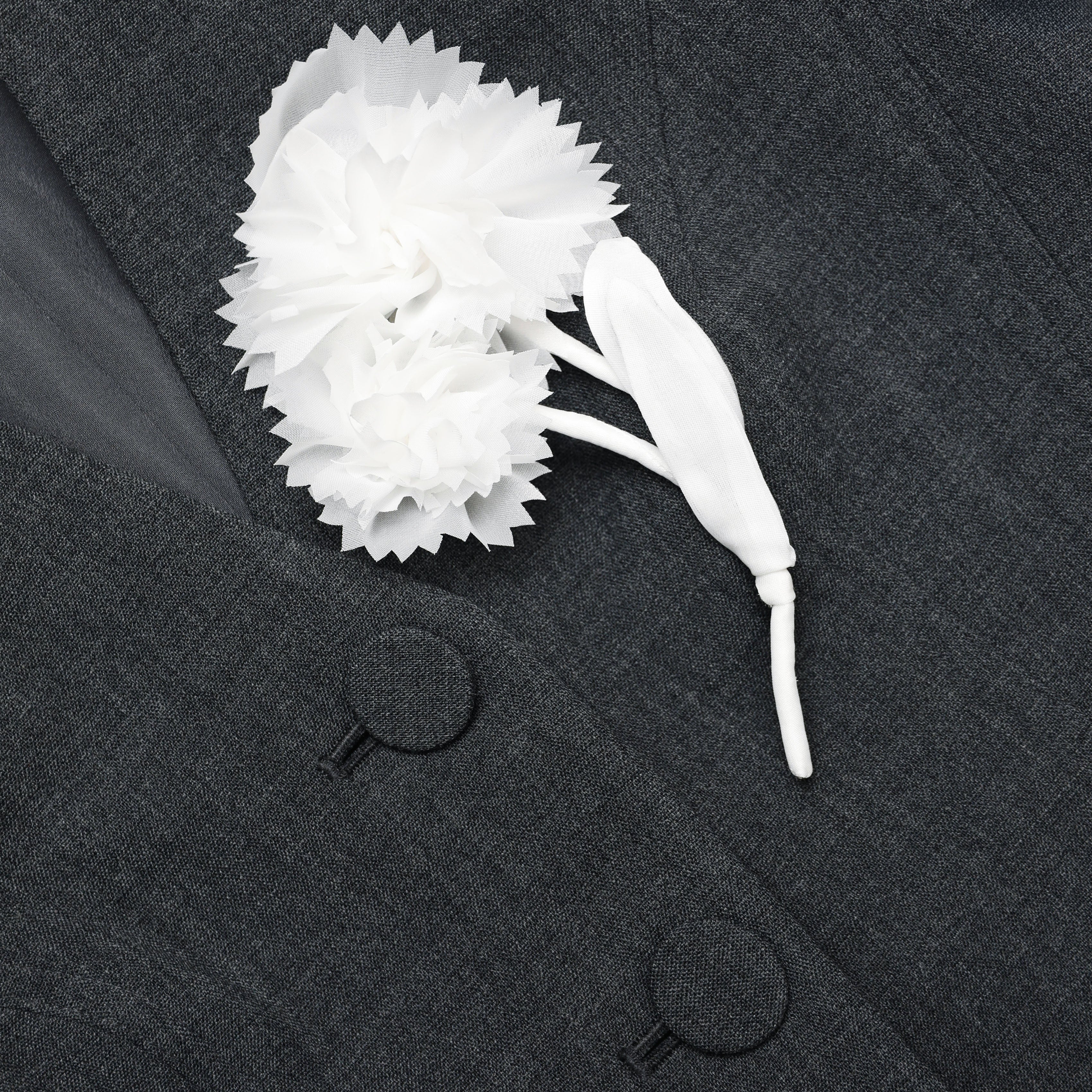 Grey Tailored Flower Detail Mini Dress - Image 5