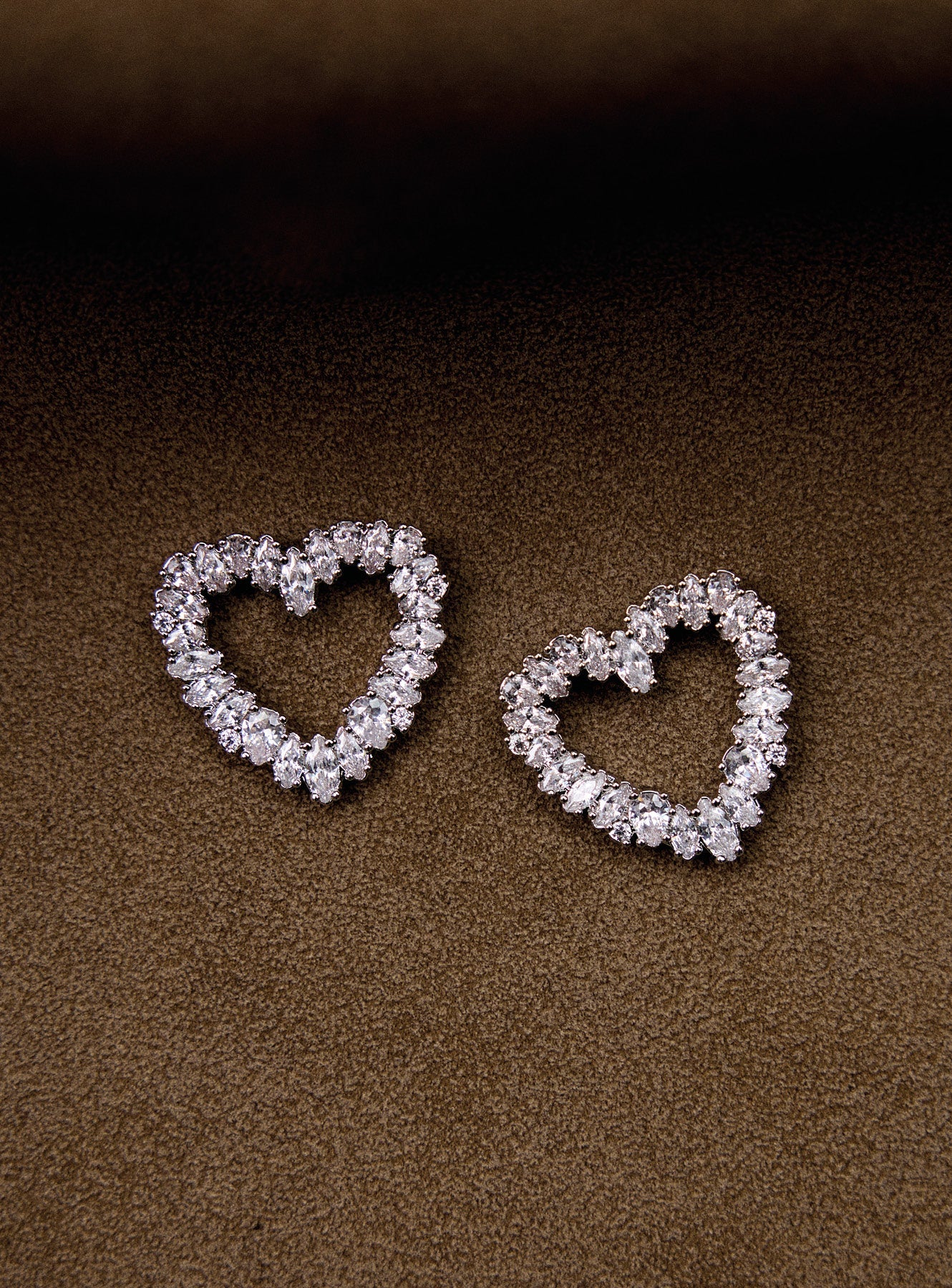 Mini Crystal Heart Earrings - Image 5