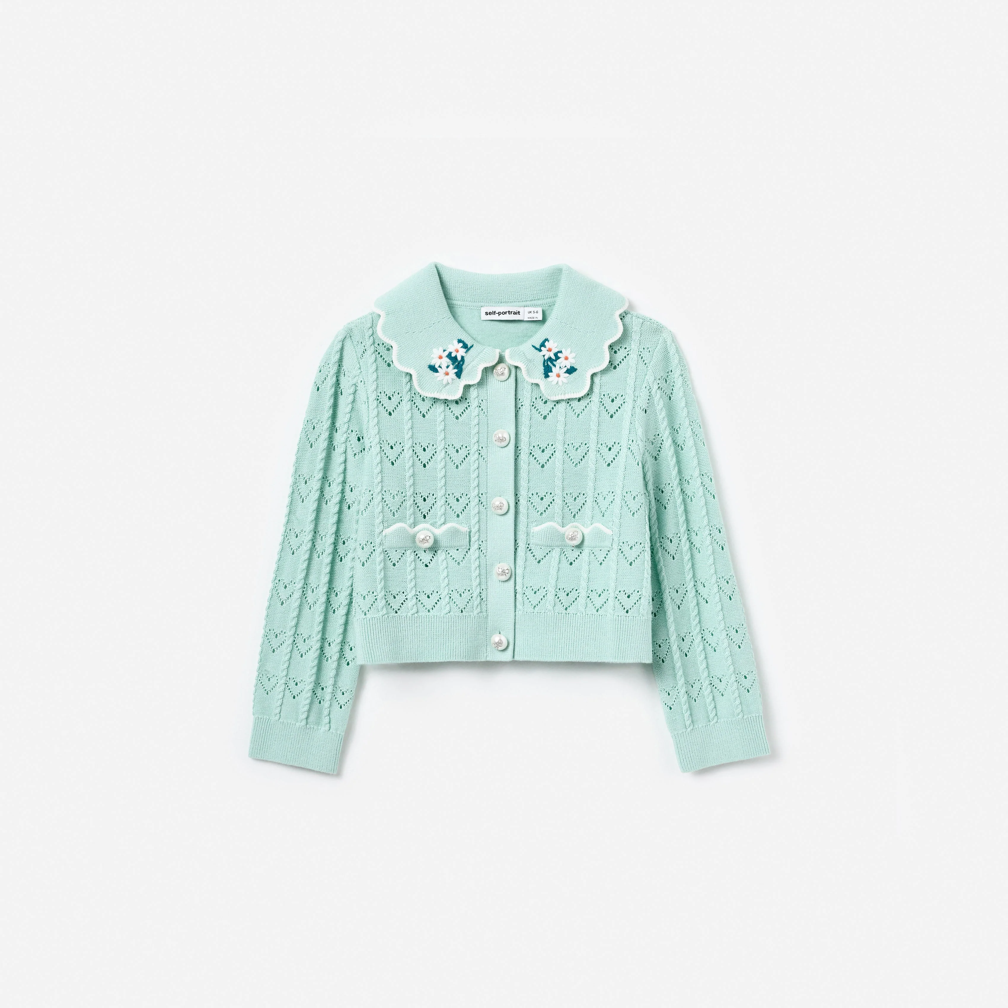 Mint Heart Knit Cardigan