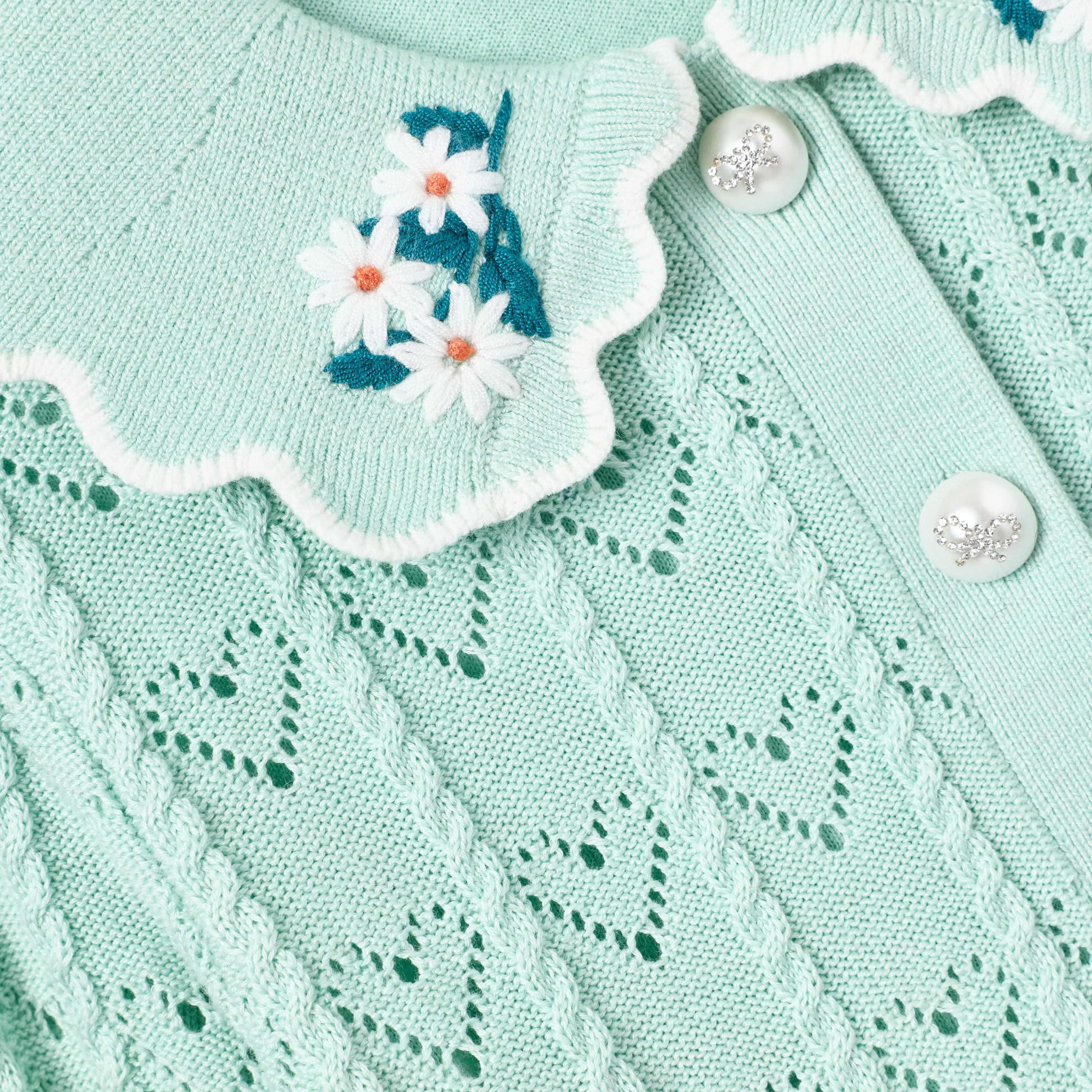 Mint Heart Knit Cardigan - Image 4