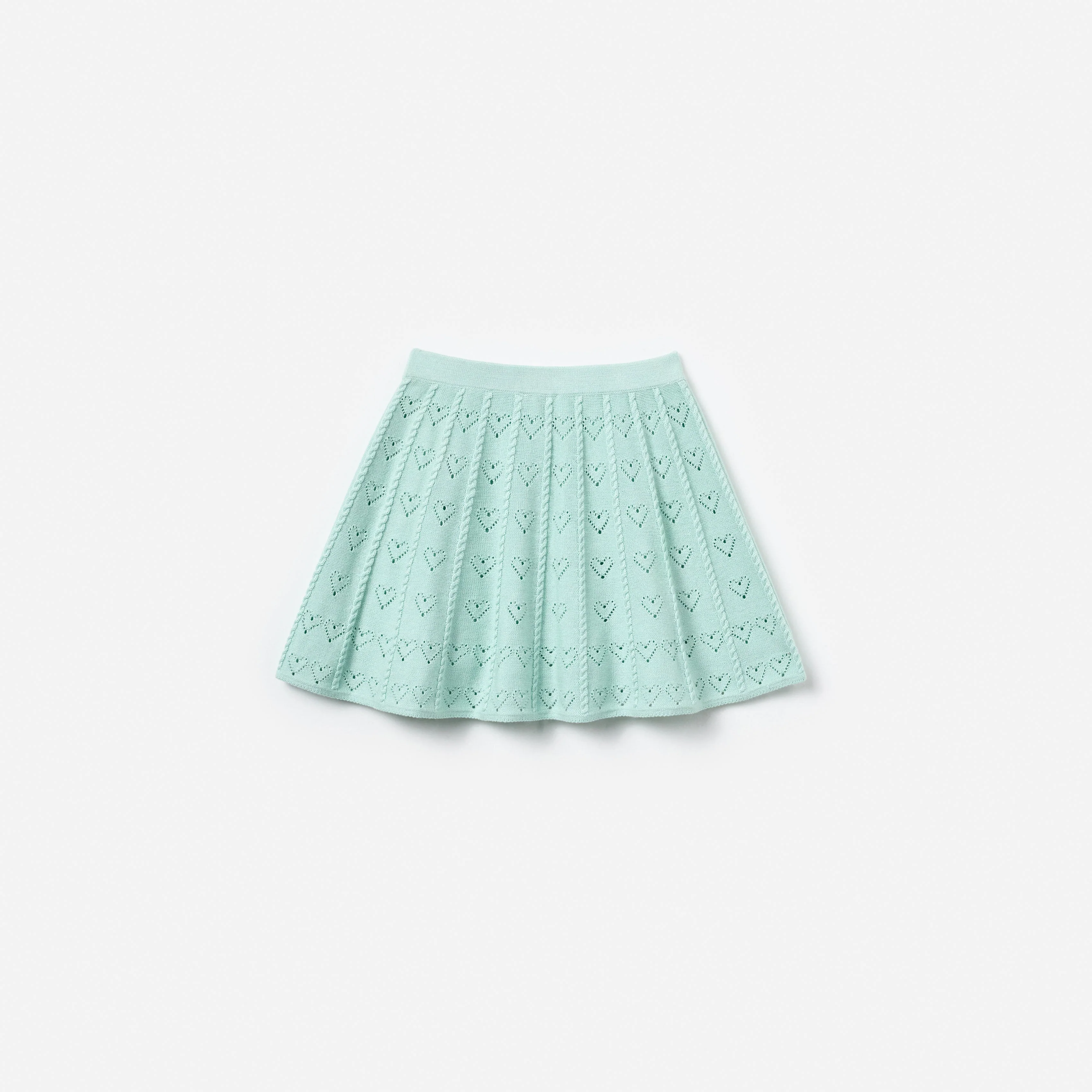 Mint Heart Knit Skirt - Image 2