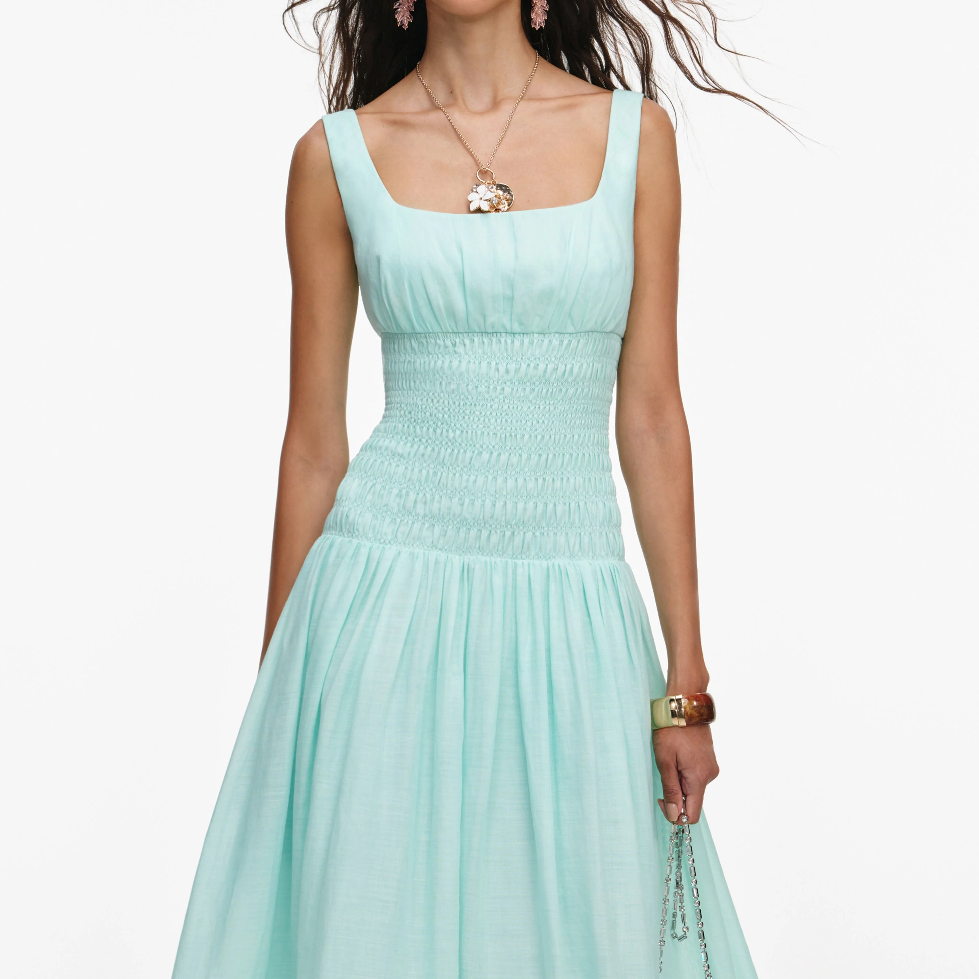 Mint Ramie Midi Dress - Image 4