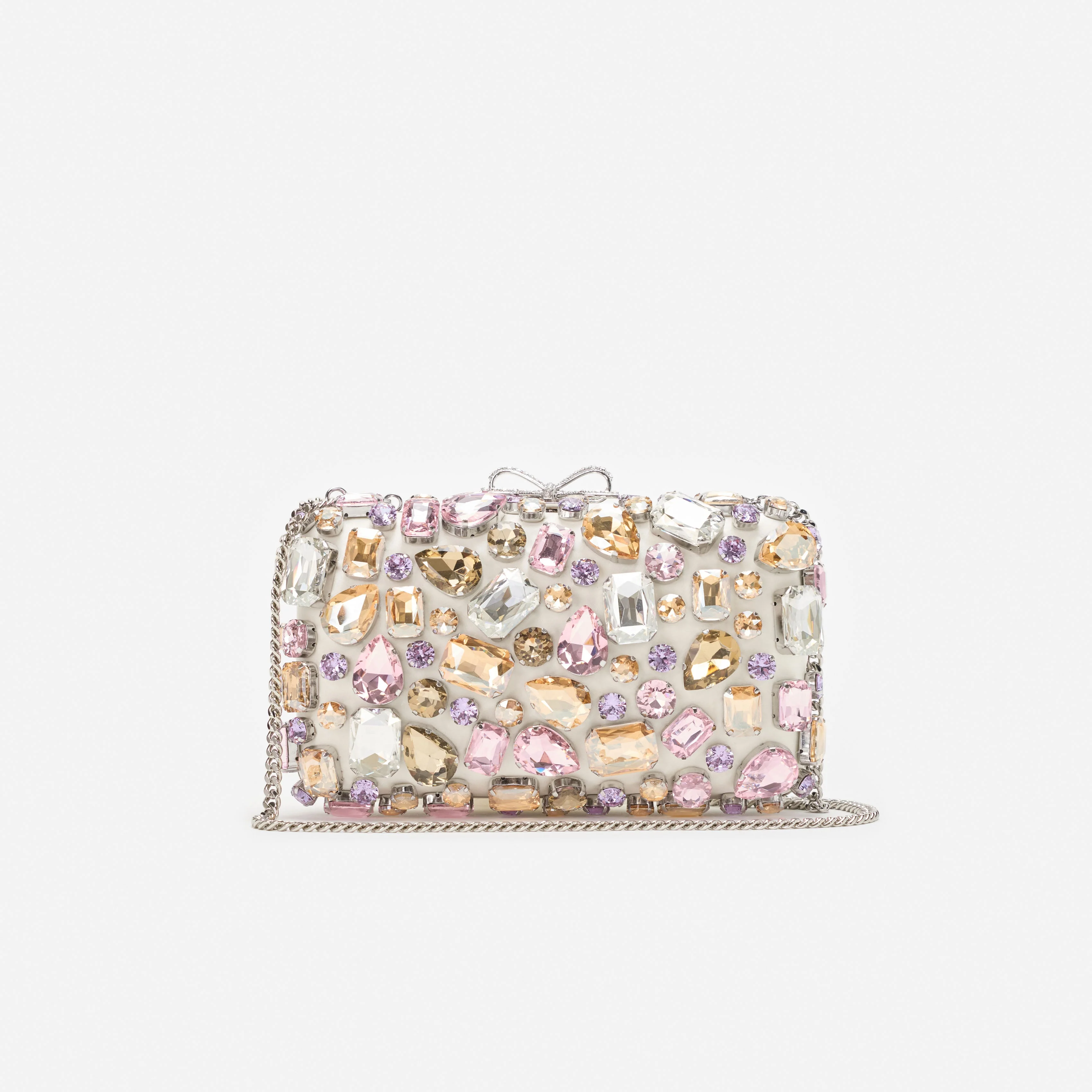 Multi Crystal Embellished Clutch Bag - Image 4
