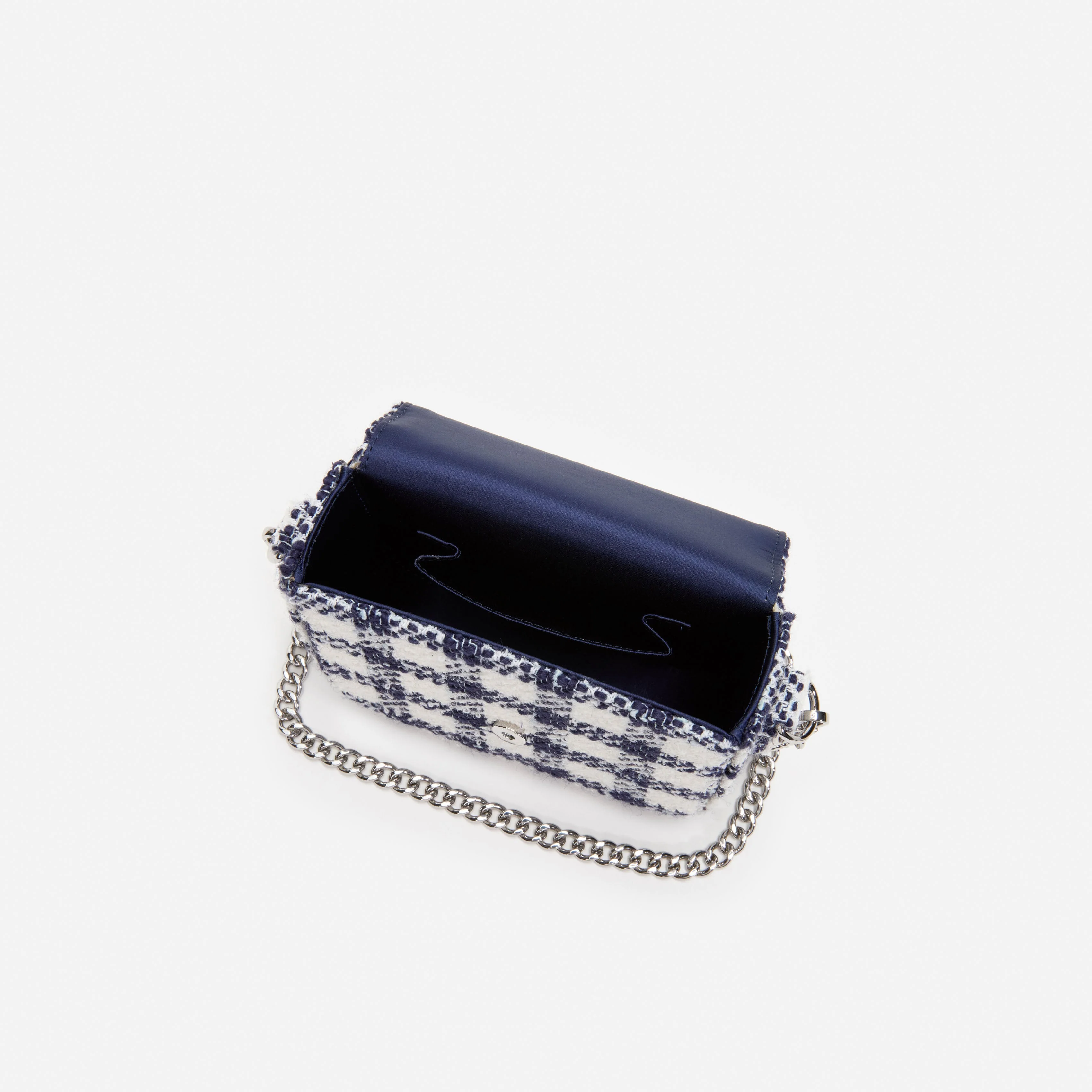 Navy Check Boucle Bag - Image 4