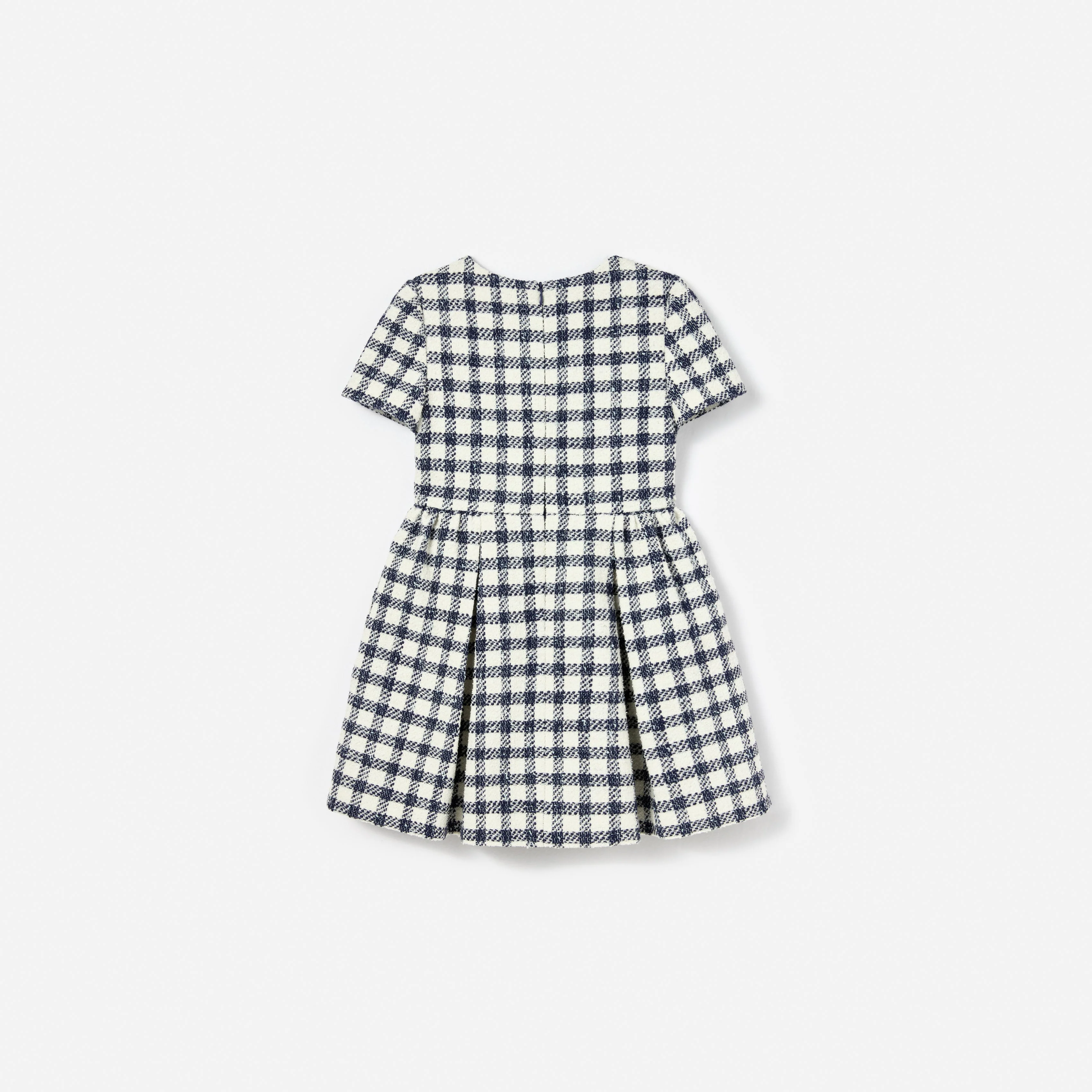 Navy Check Boucle Dress - Image 2