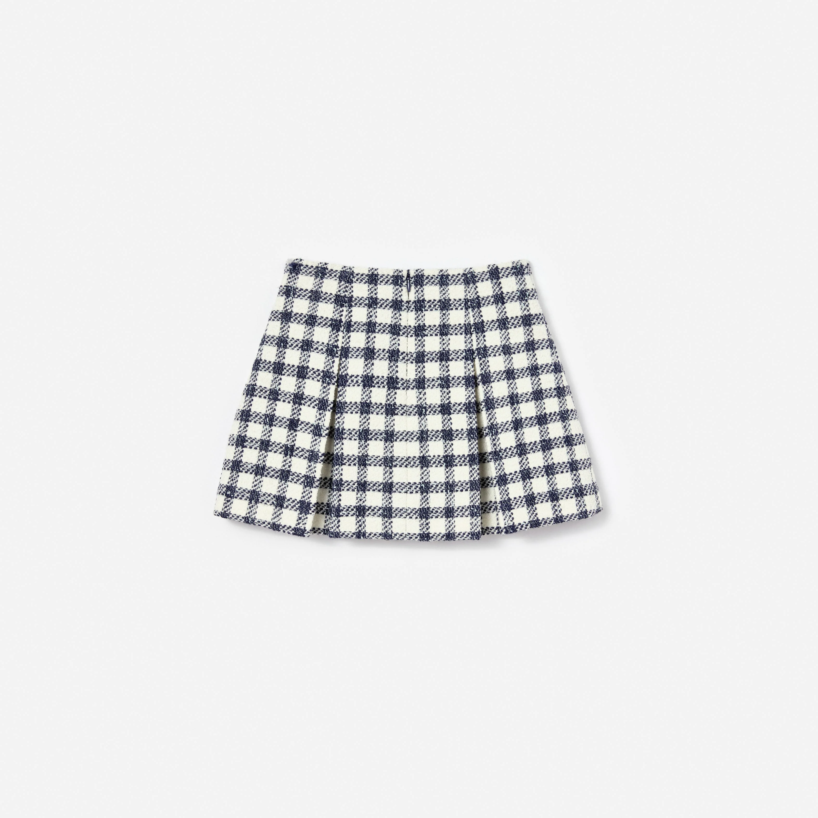 Navy Check Boucle Skirt - Image 2