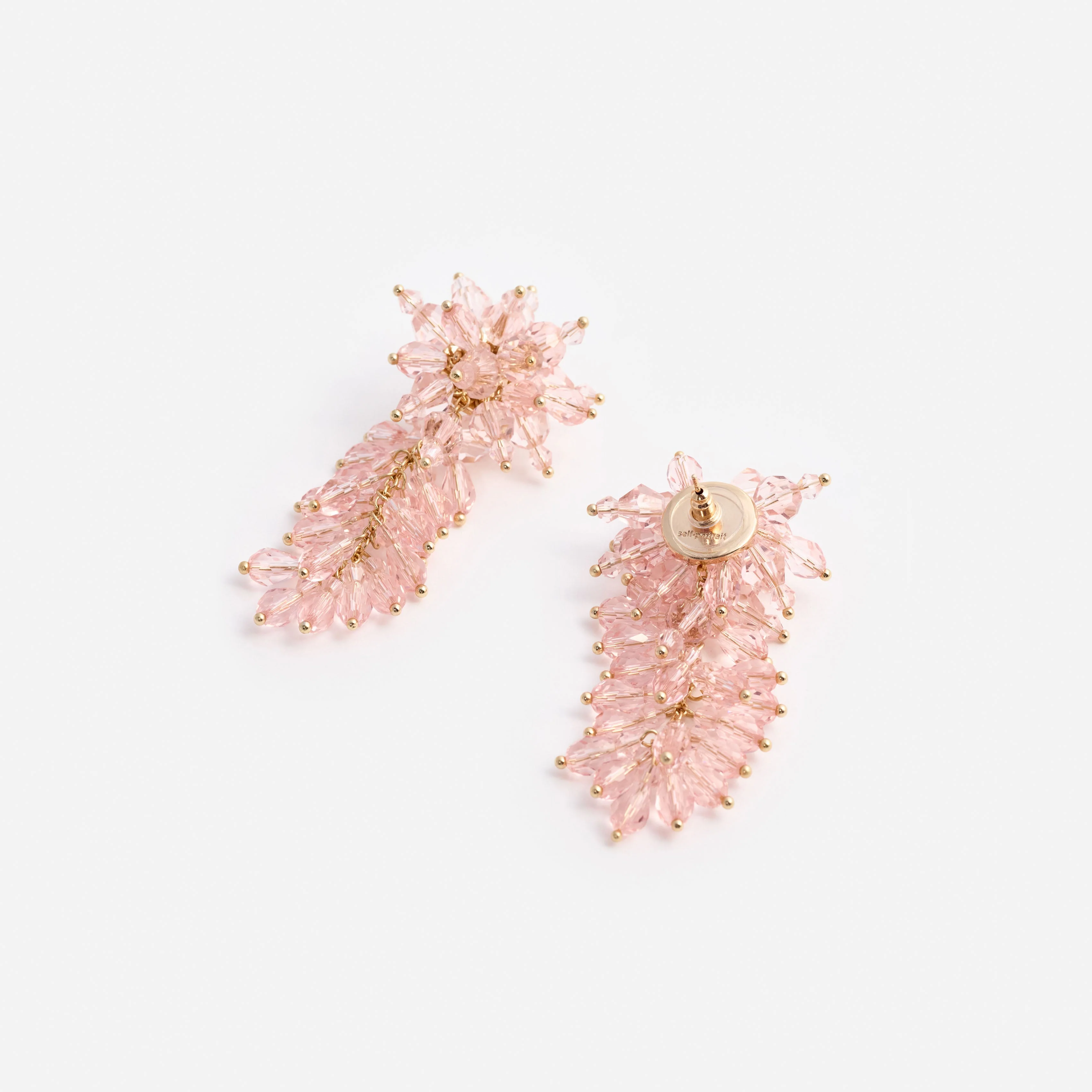 Pink Crystal Cluster Earrings - Image 3