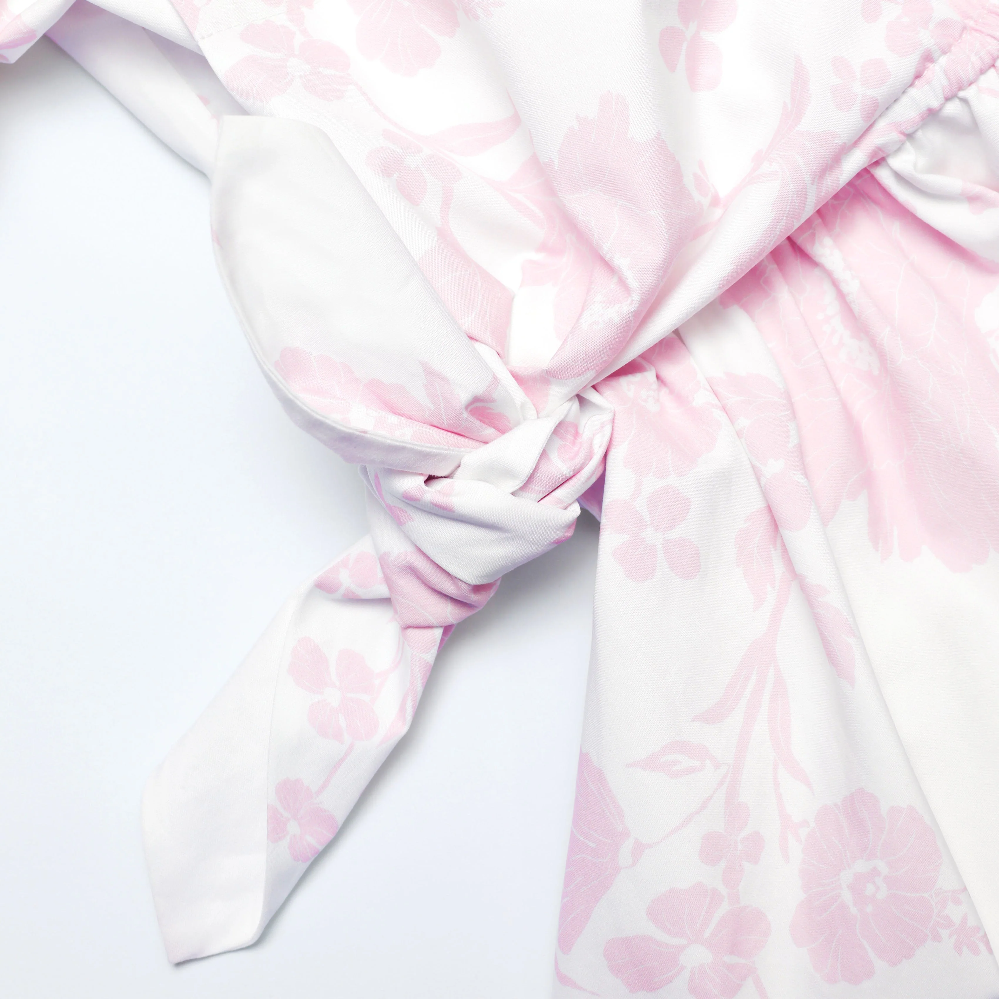 Pink Floral Cotton Drape Mini Dress - Image 5