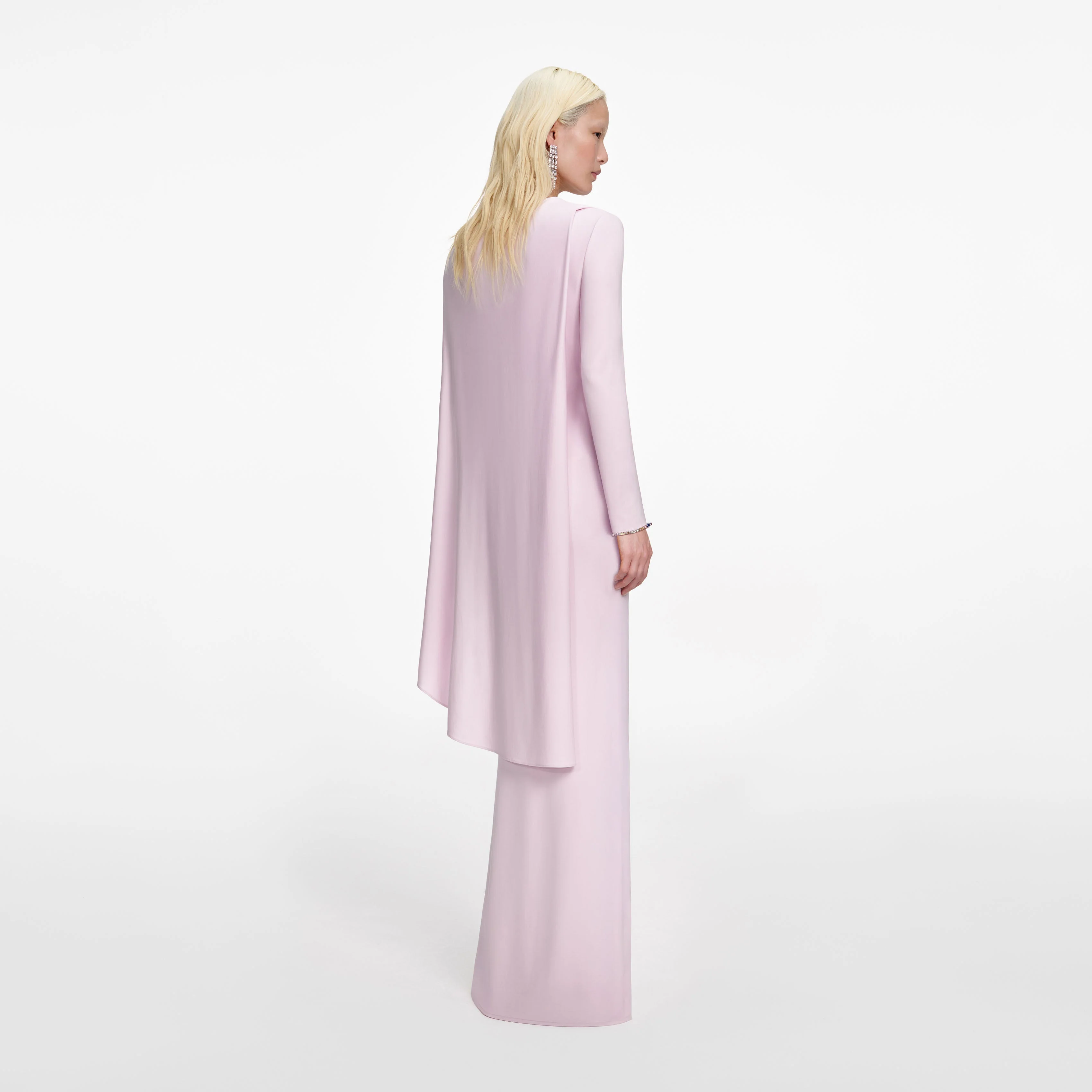 Pink Jersey Drape Maxi Dress - Image 3