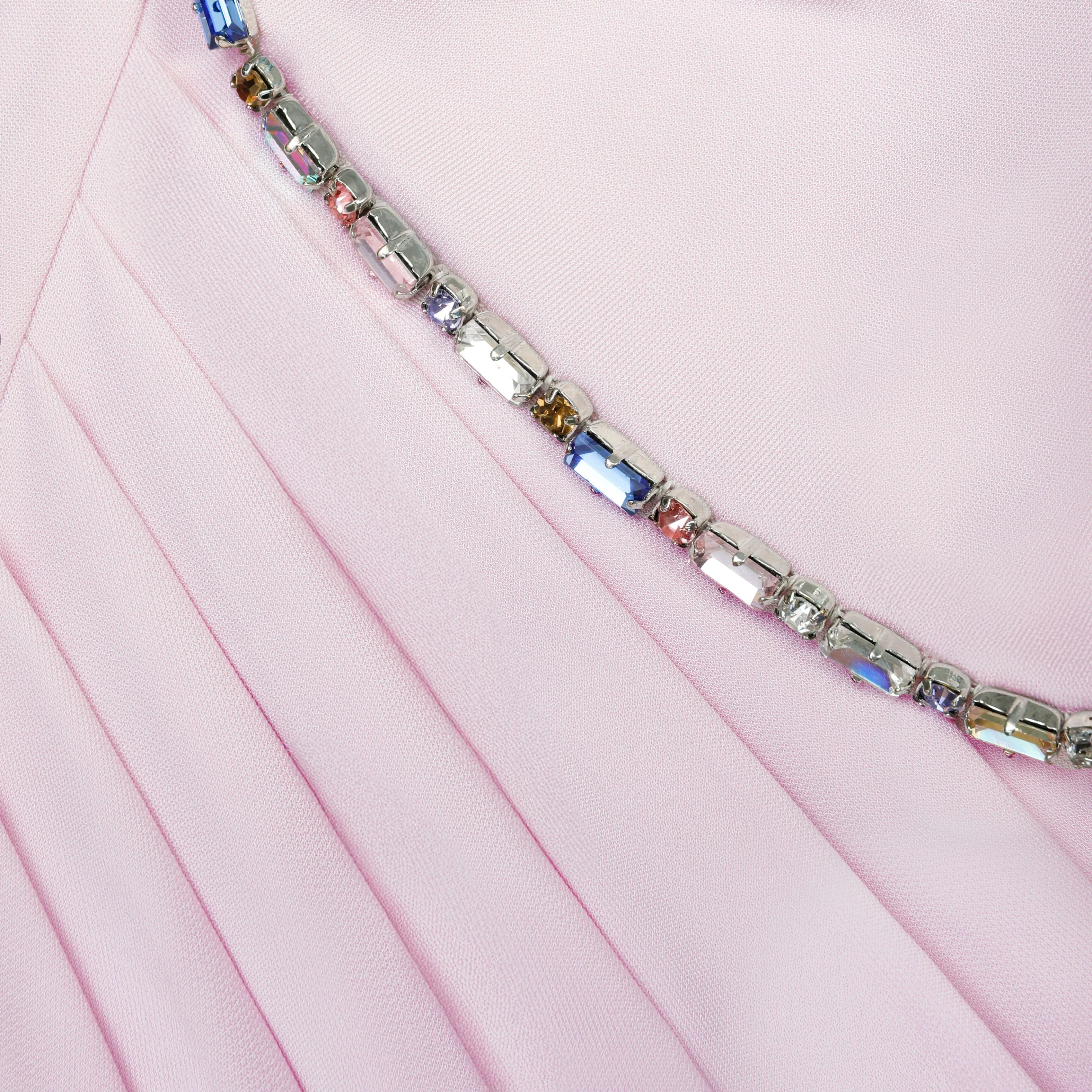 Pink Jersey Drape Maxi Dress - Image 5