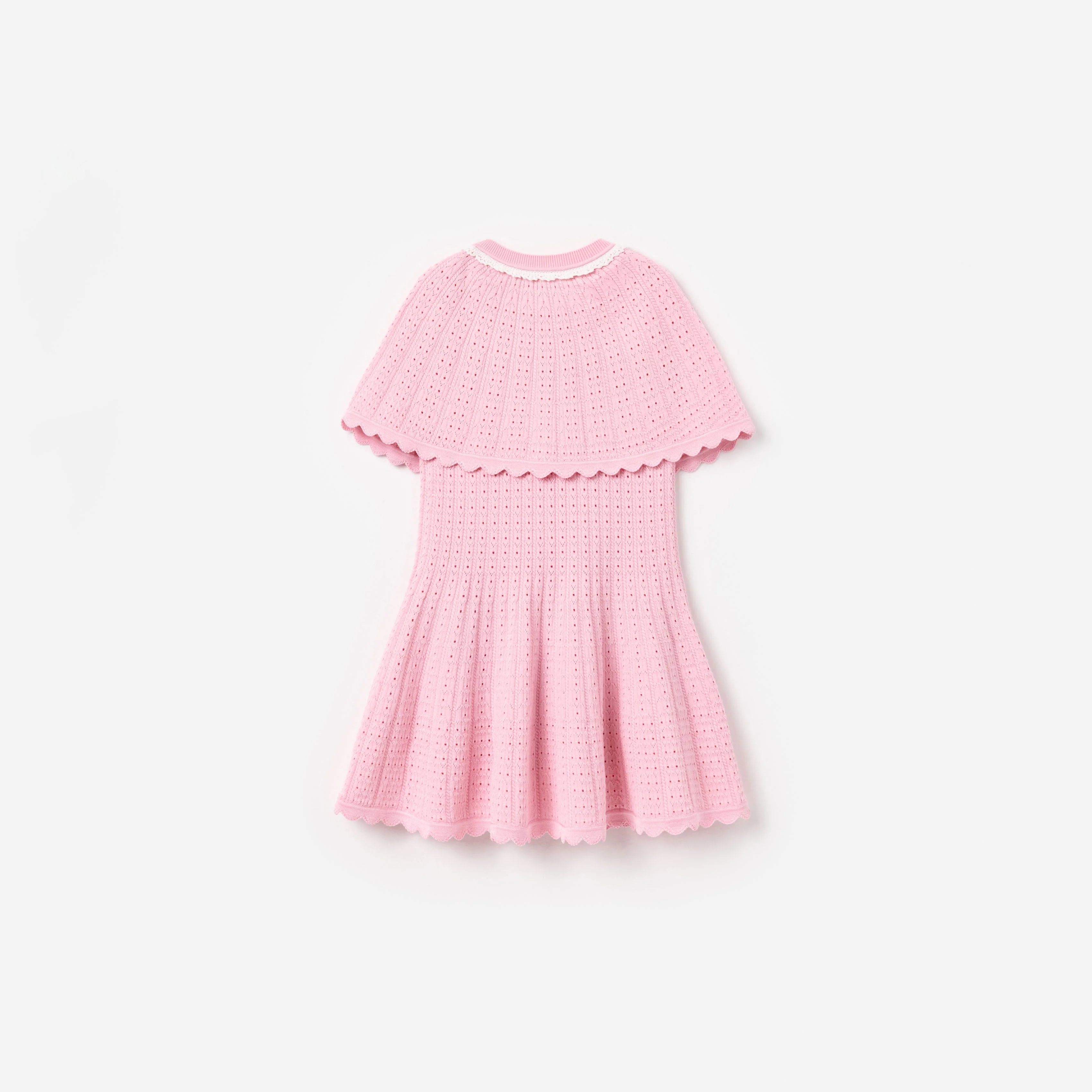 Pink Knitted Cape Dress - Image 2