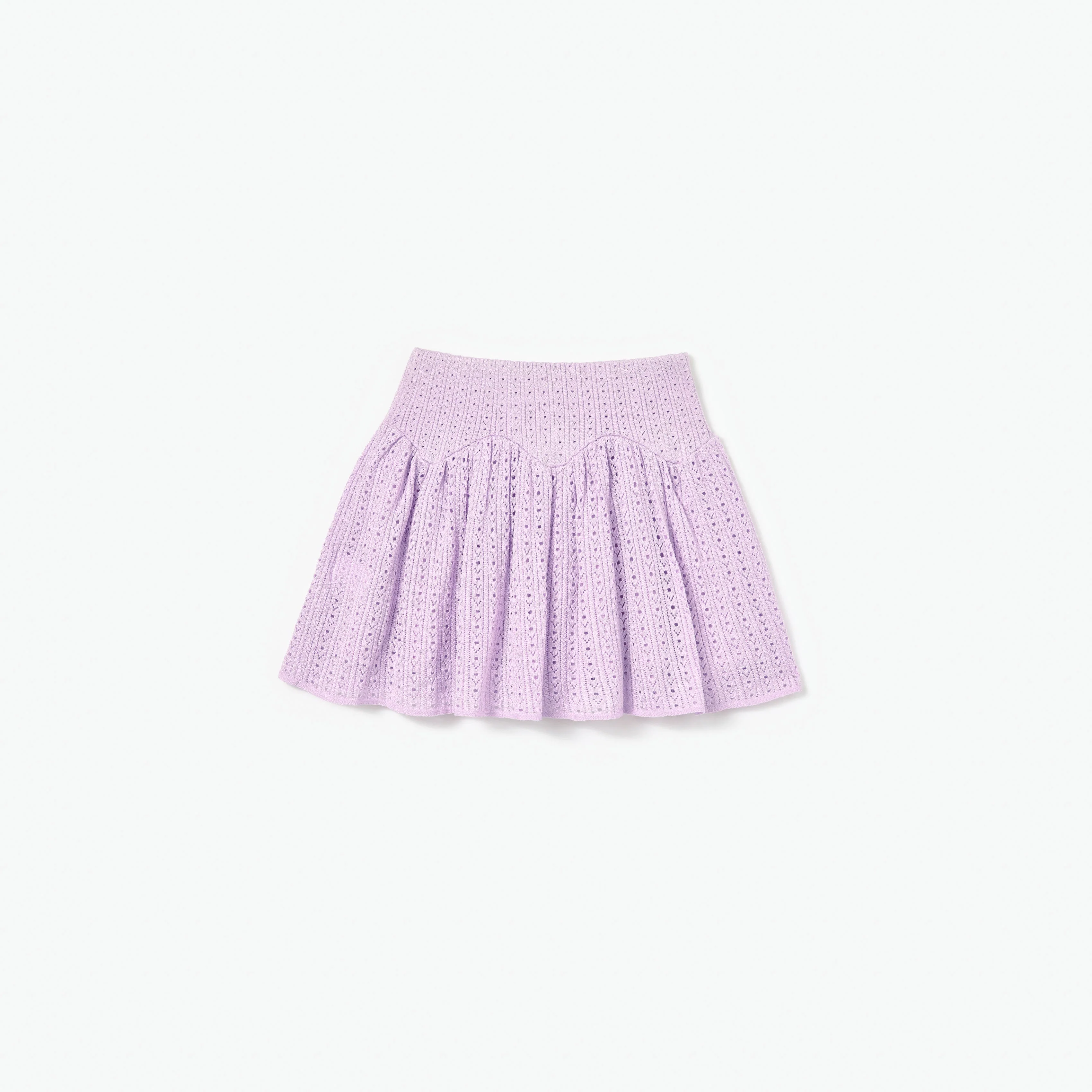 Pink Pointelle Ribbed Knit Skirt - Image 2