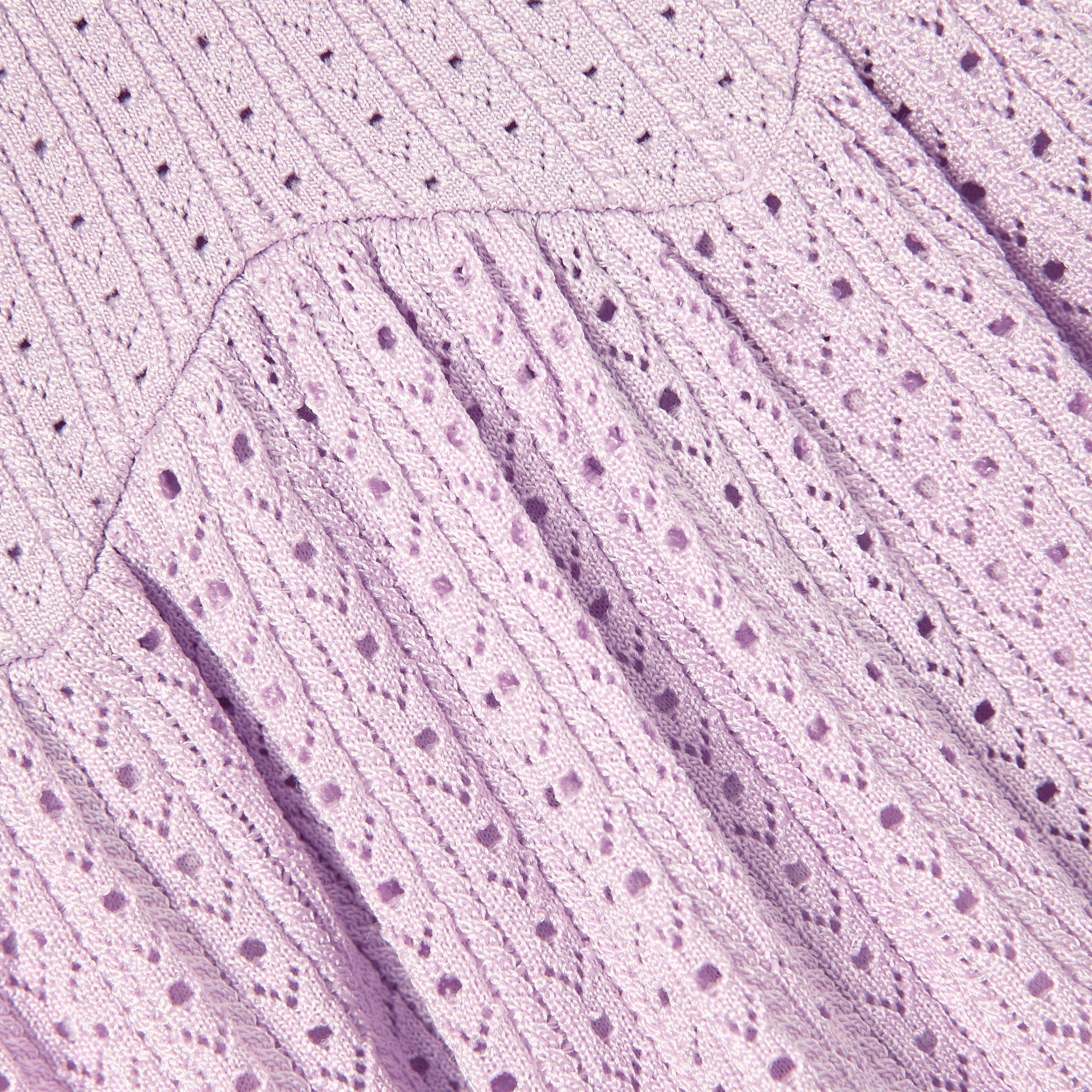 Pink Pointelle Ribbed Knit Skirt - Image 3