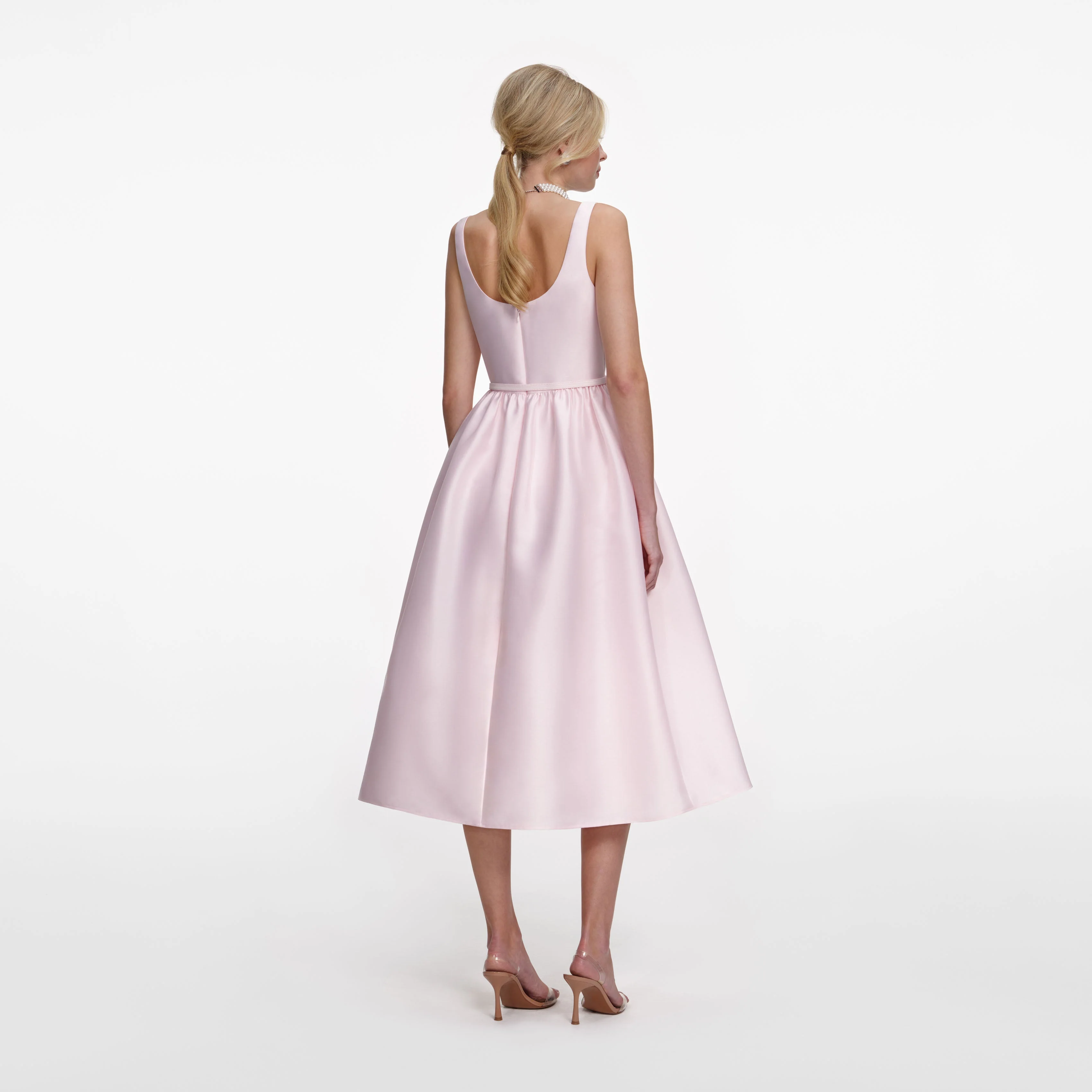 Pink Taffeta Midi Dress - Image 3