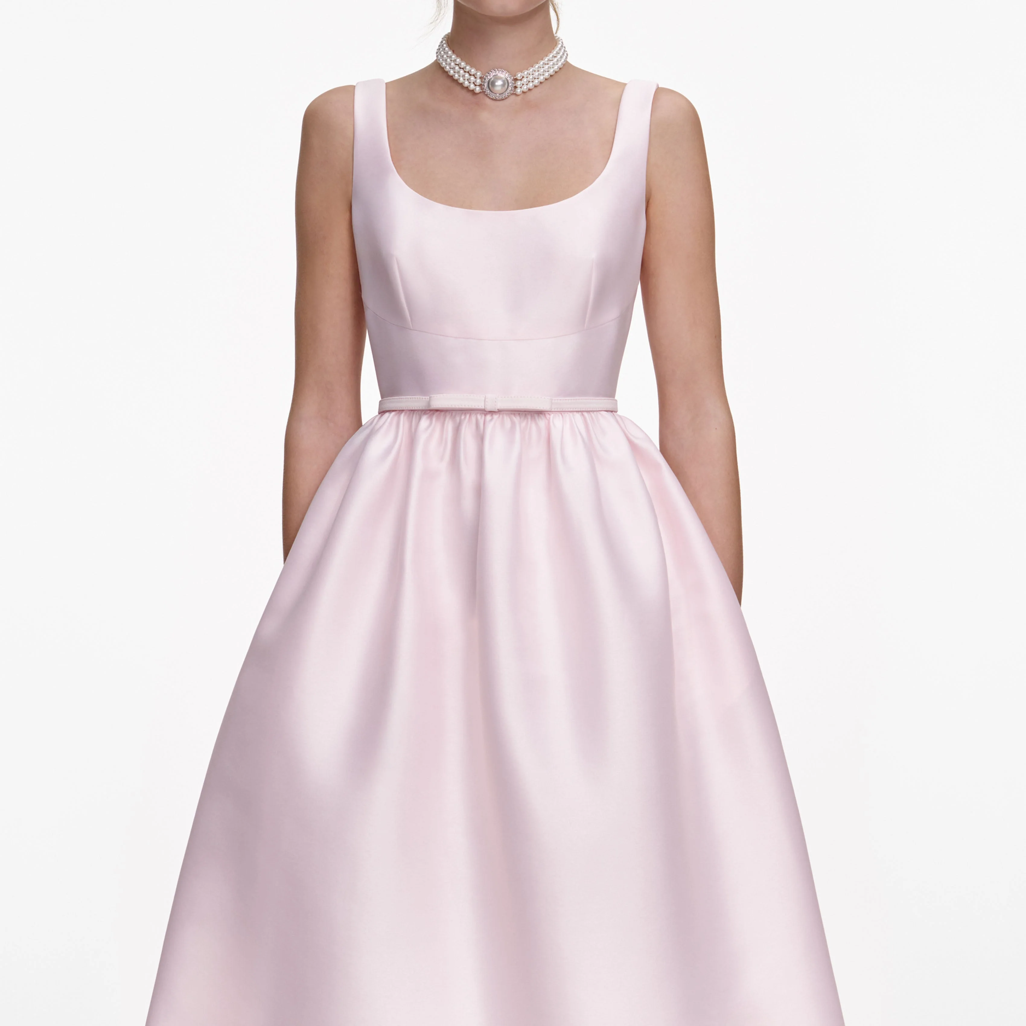 Pink Taffeta Midi Dress - Image 4