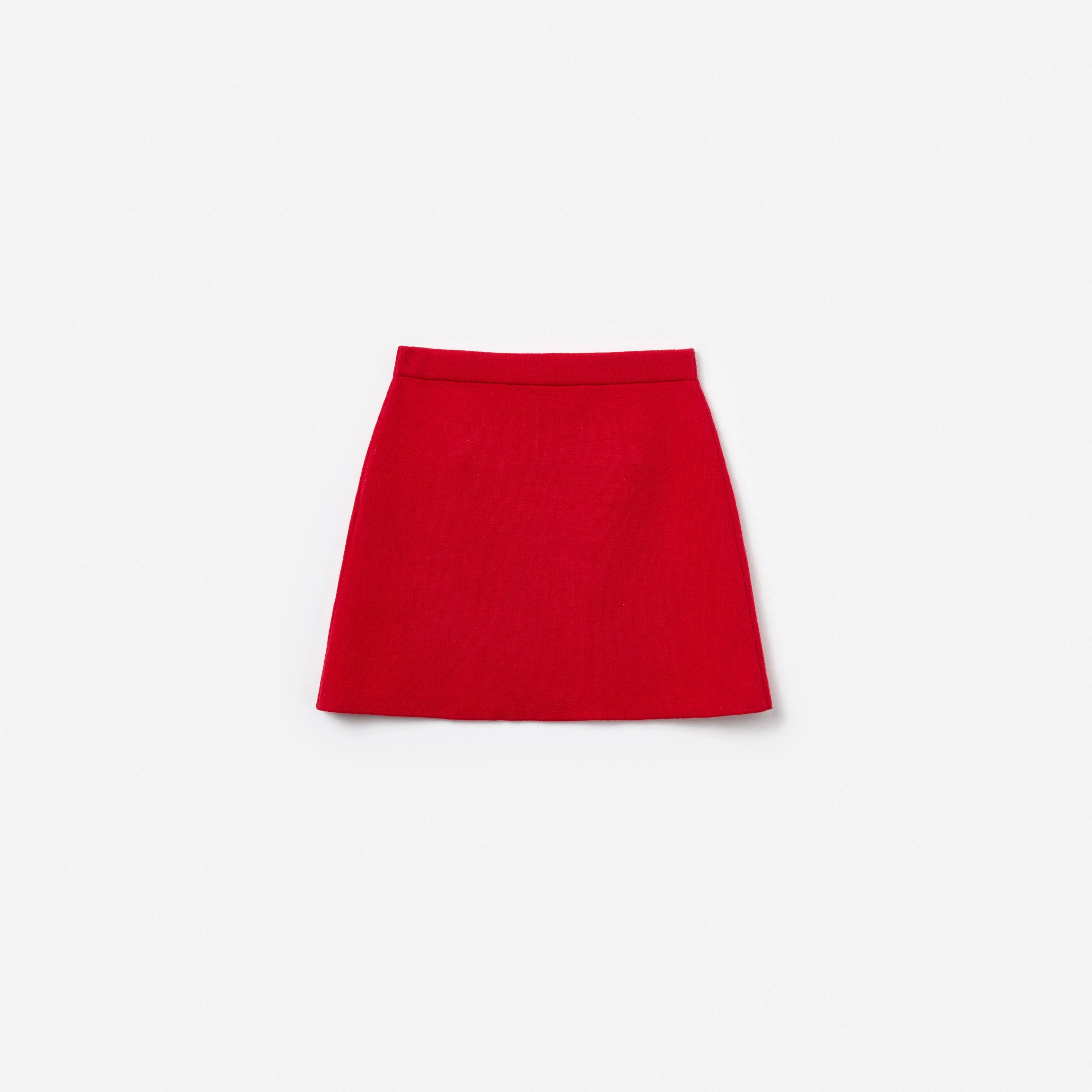 Red Flower Trim Knit Skirt - Image 2