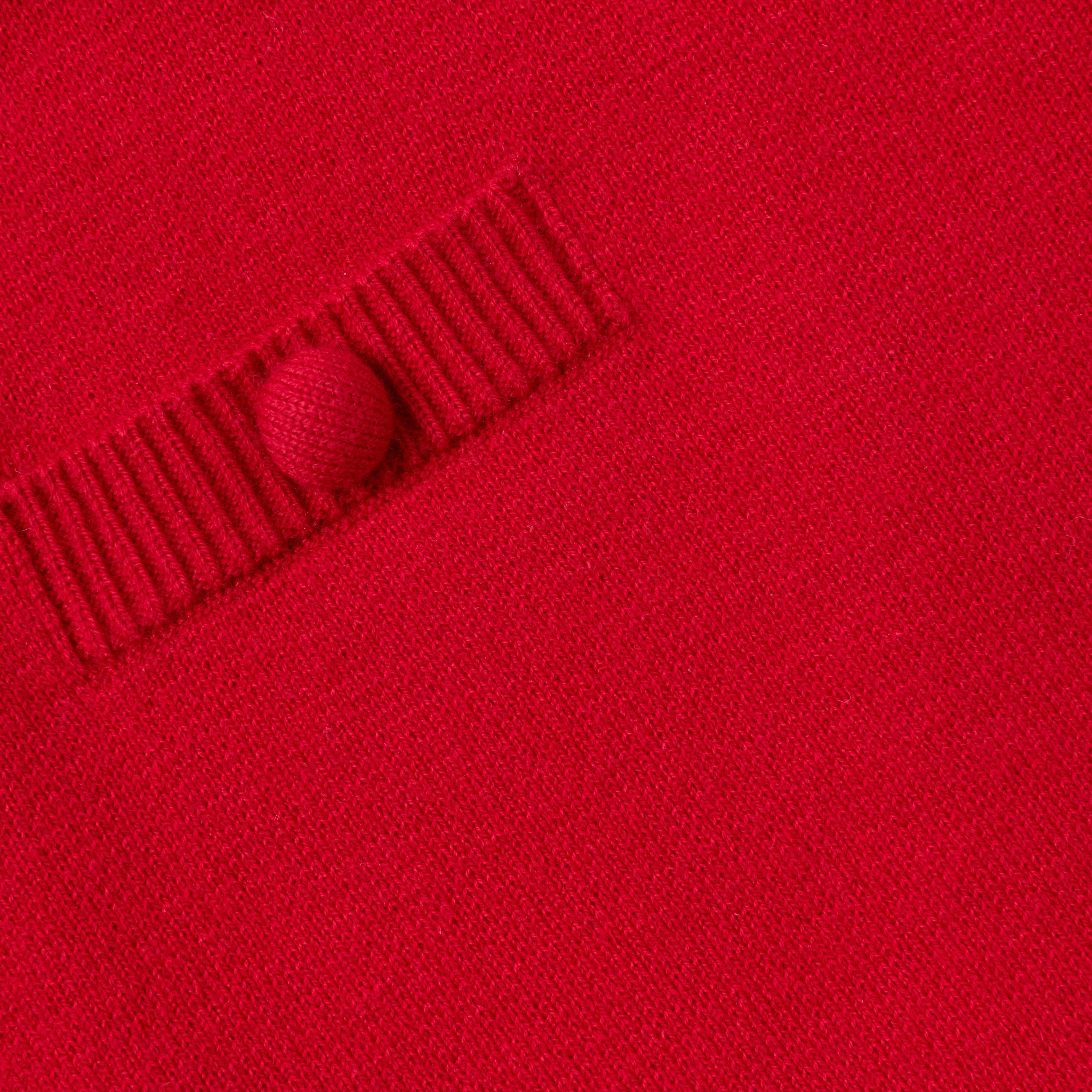 Red Flower Trim Knit Skirt - Image 4