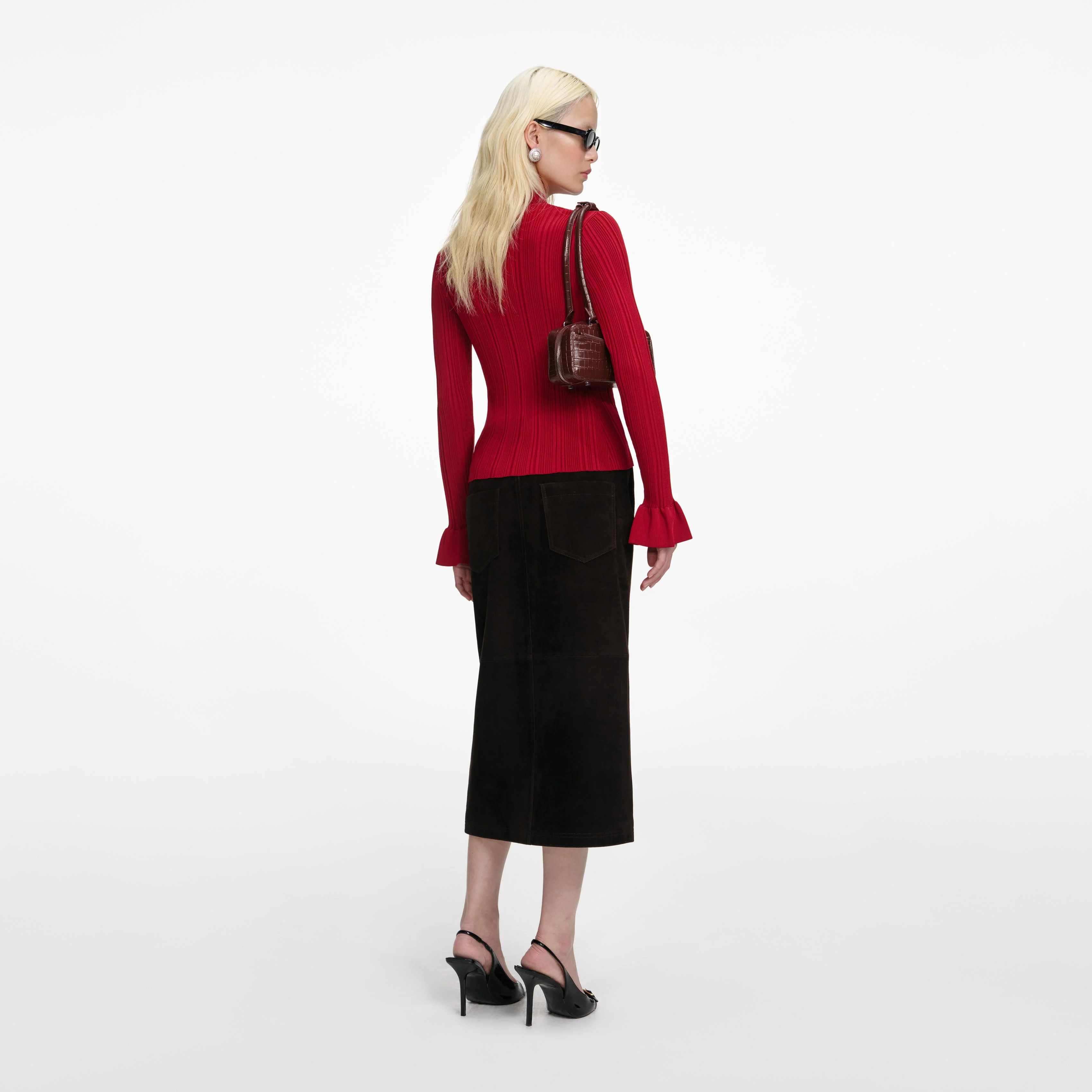 Red Viscose Cardigan - Image 3