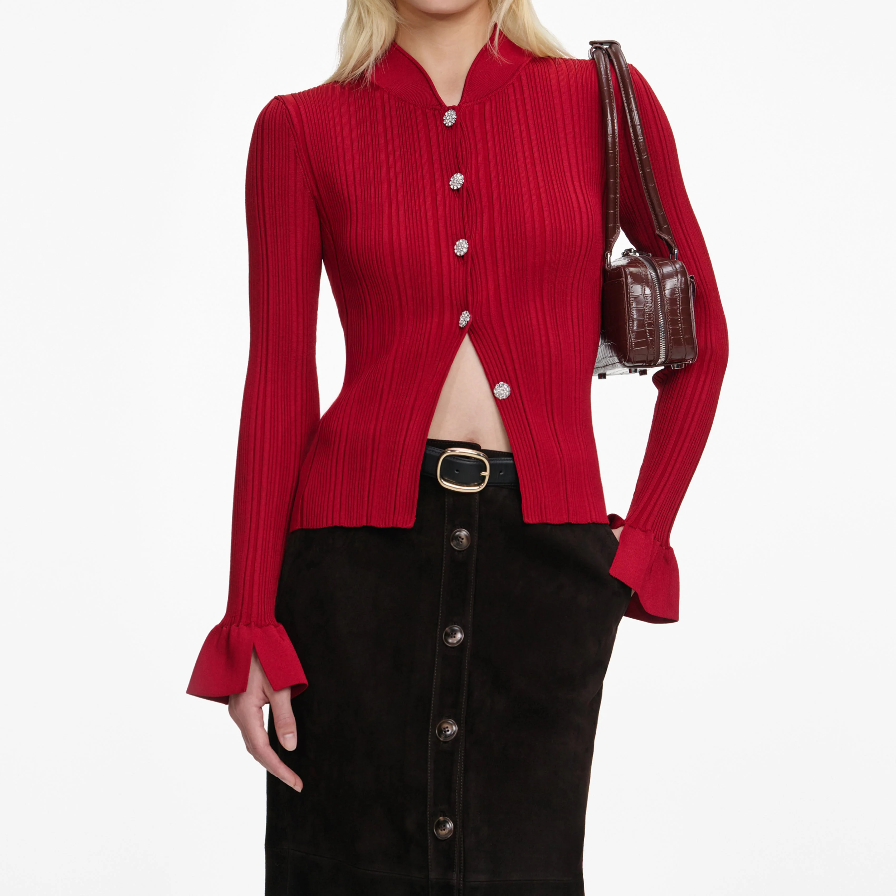 Red Viscose Cardigan - Image 4