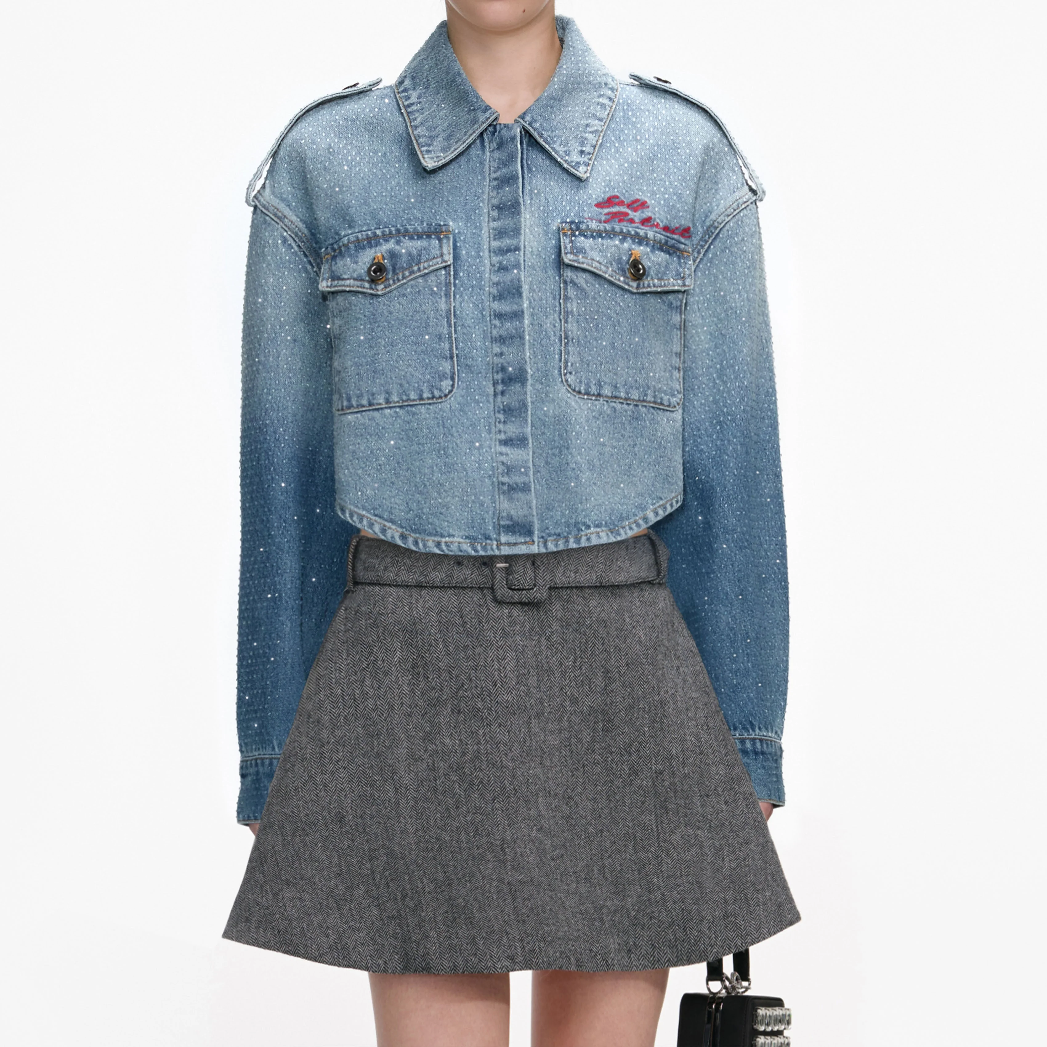 Rhinestone Denim Shirt - Image 4