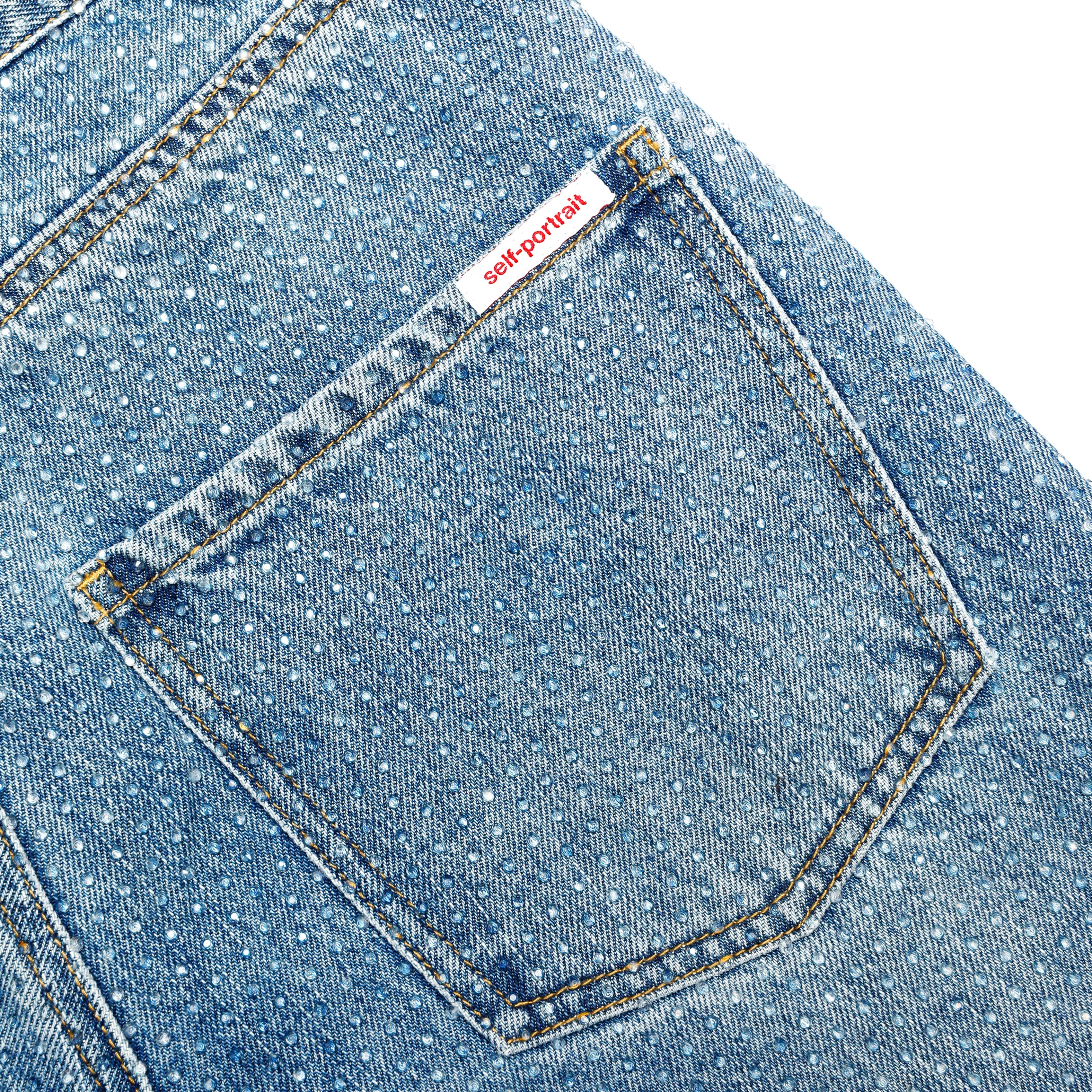 Rhinestone Denim Straight Leg Jeans - Image 5