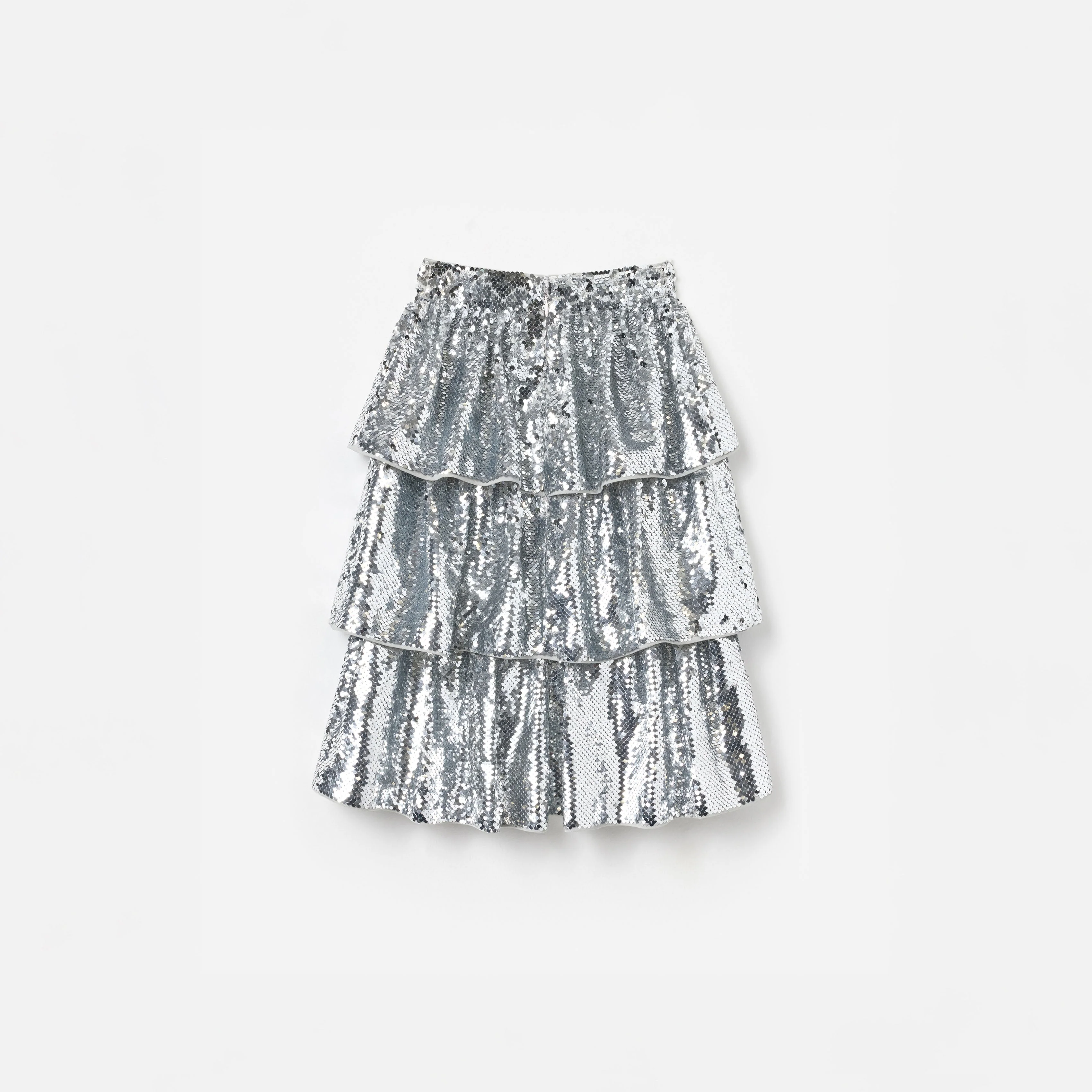 Silver Sequin Tiered Skirt - Image 2
