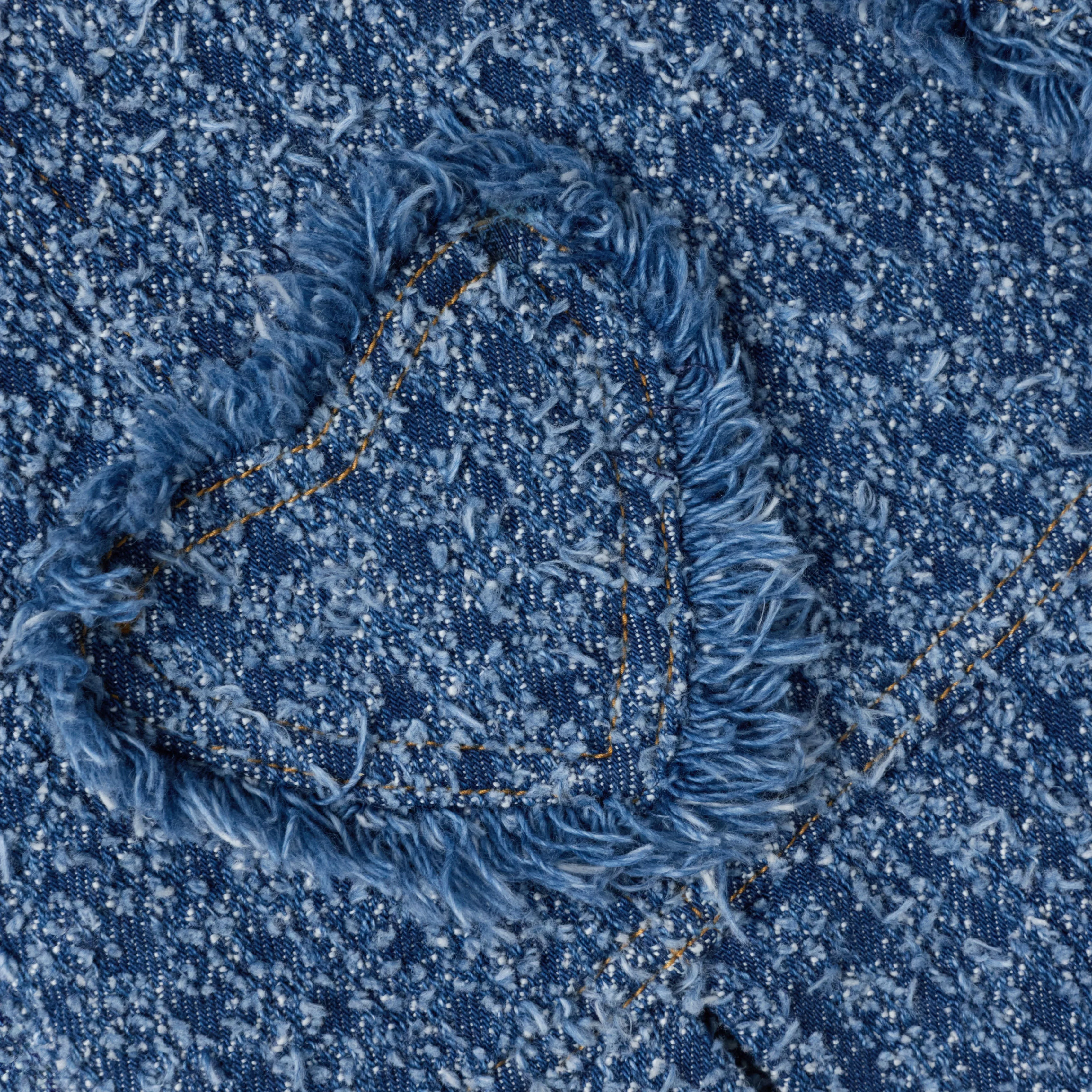 Textured Denim Heart Trim Dress - Image 3