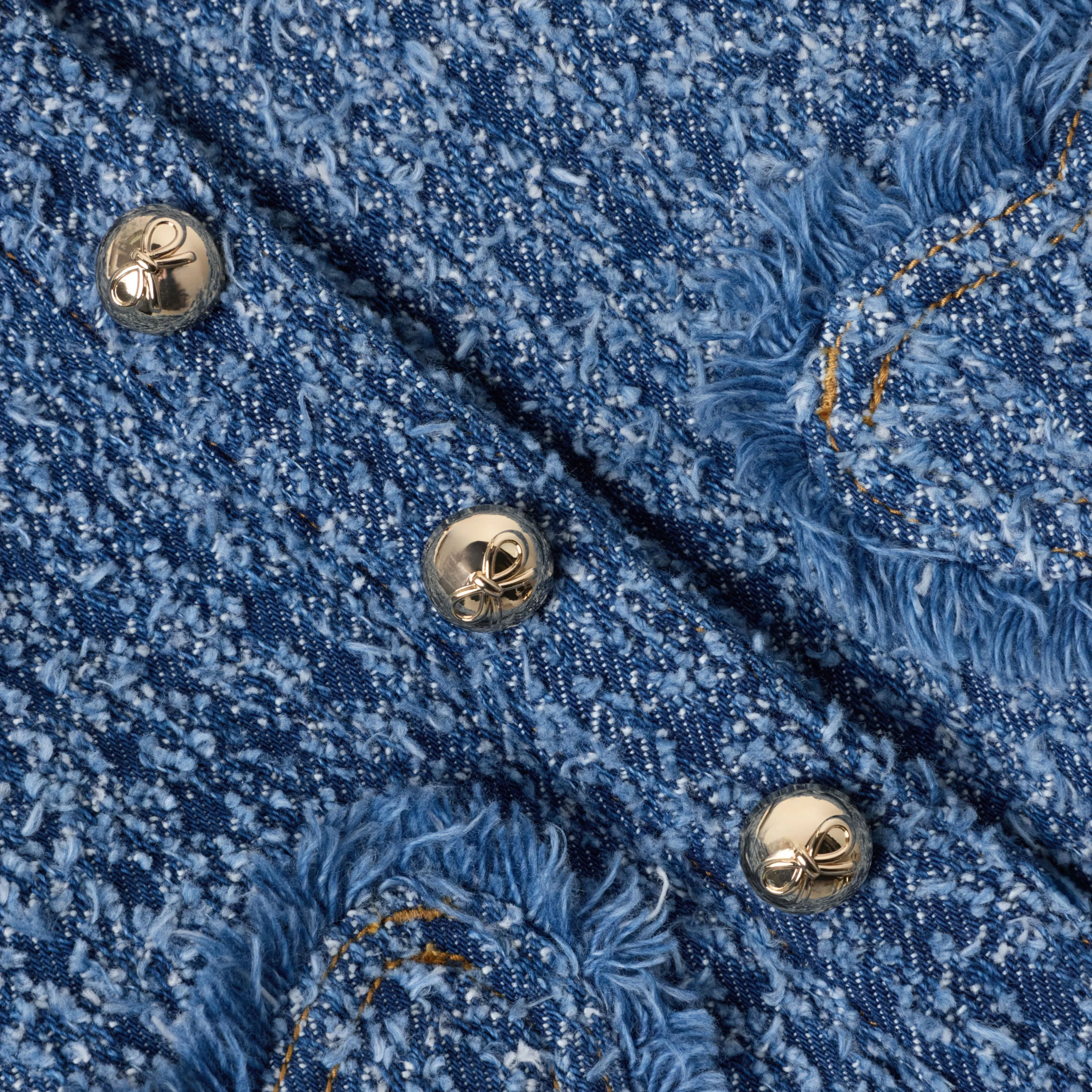 Textured Denim Heart Trim Jacket - Image 4