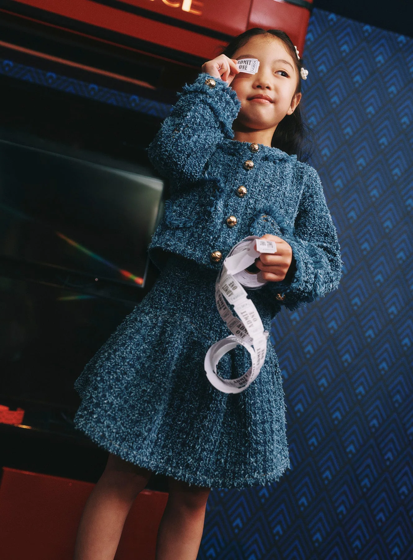 Textured Denim Skirt - Image 3