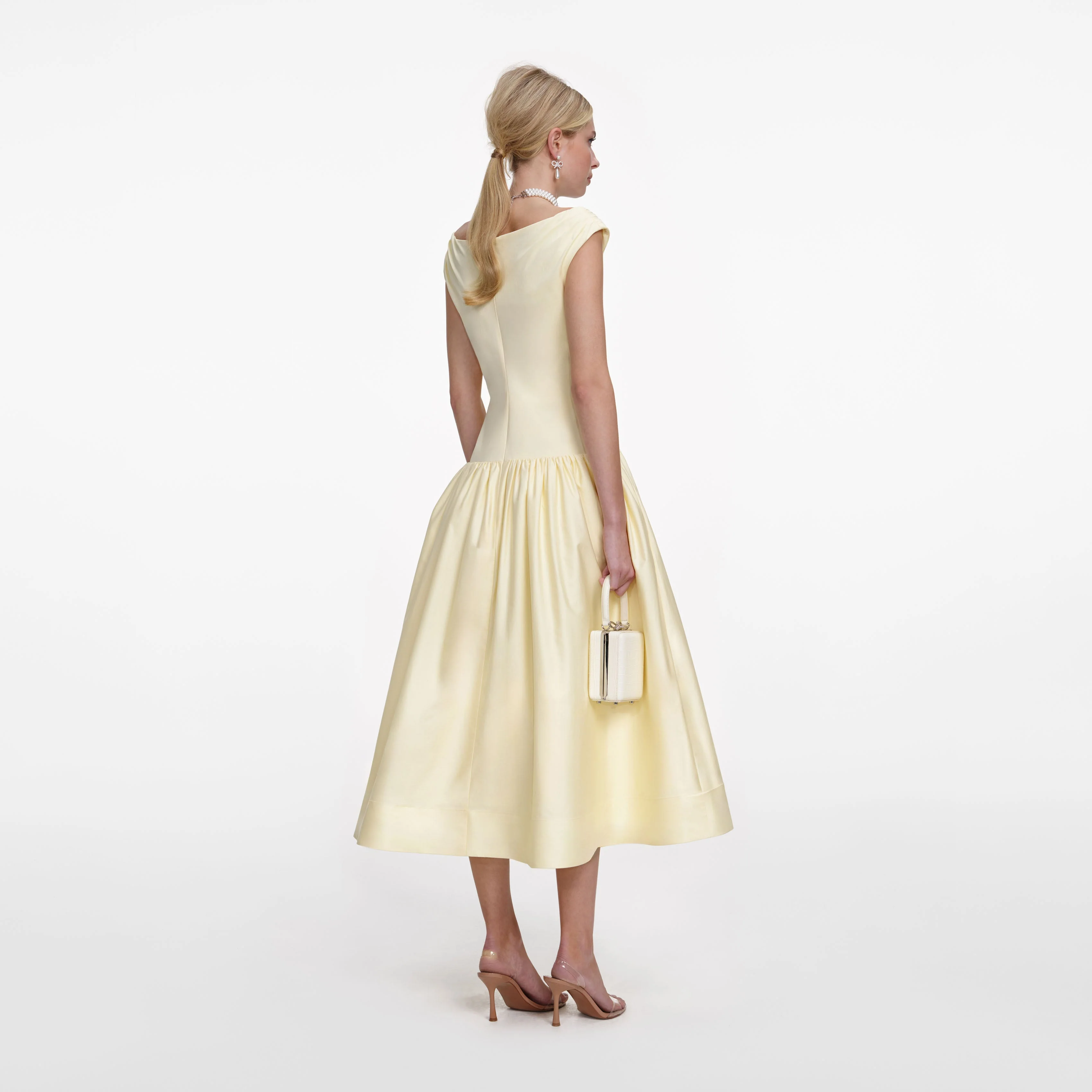Yellow Cotton Midi Dress - Image 3