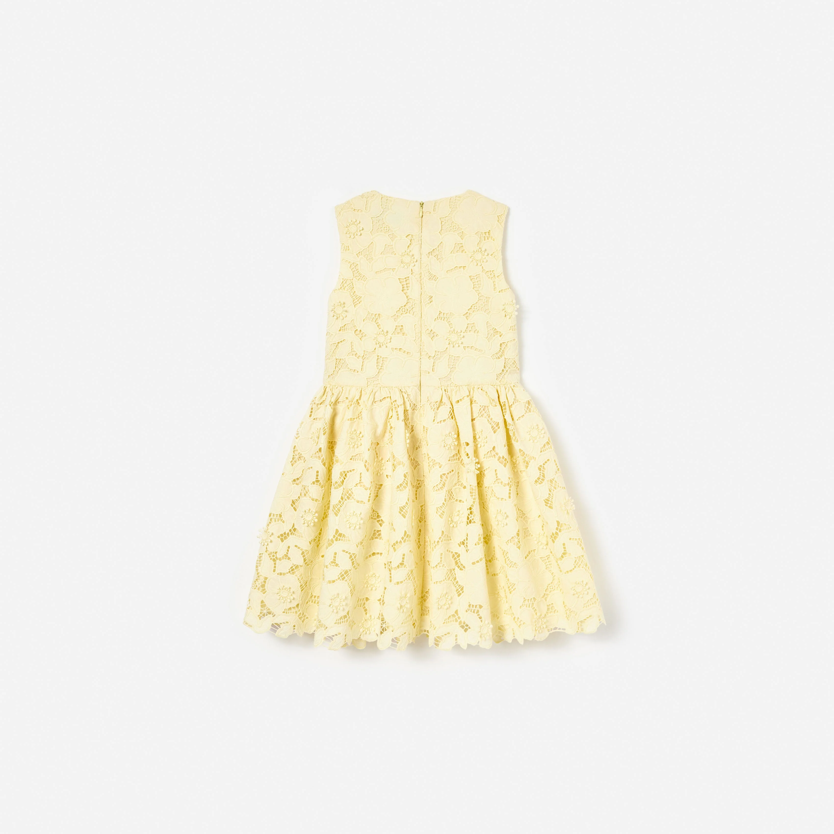 Yellow Sleeveless Lace Dress - Image 2