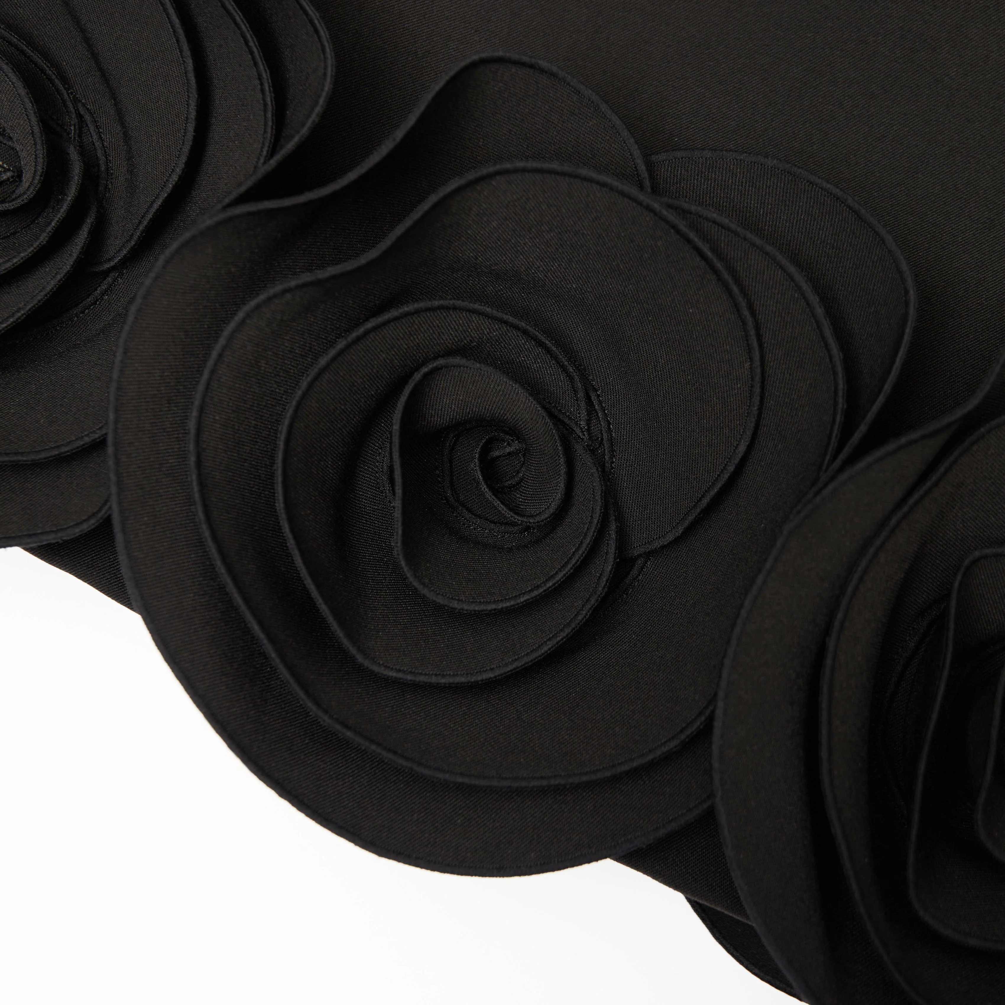 Black Crepe 3D Flower Mini Dress - Image 5