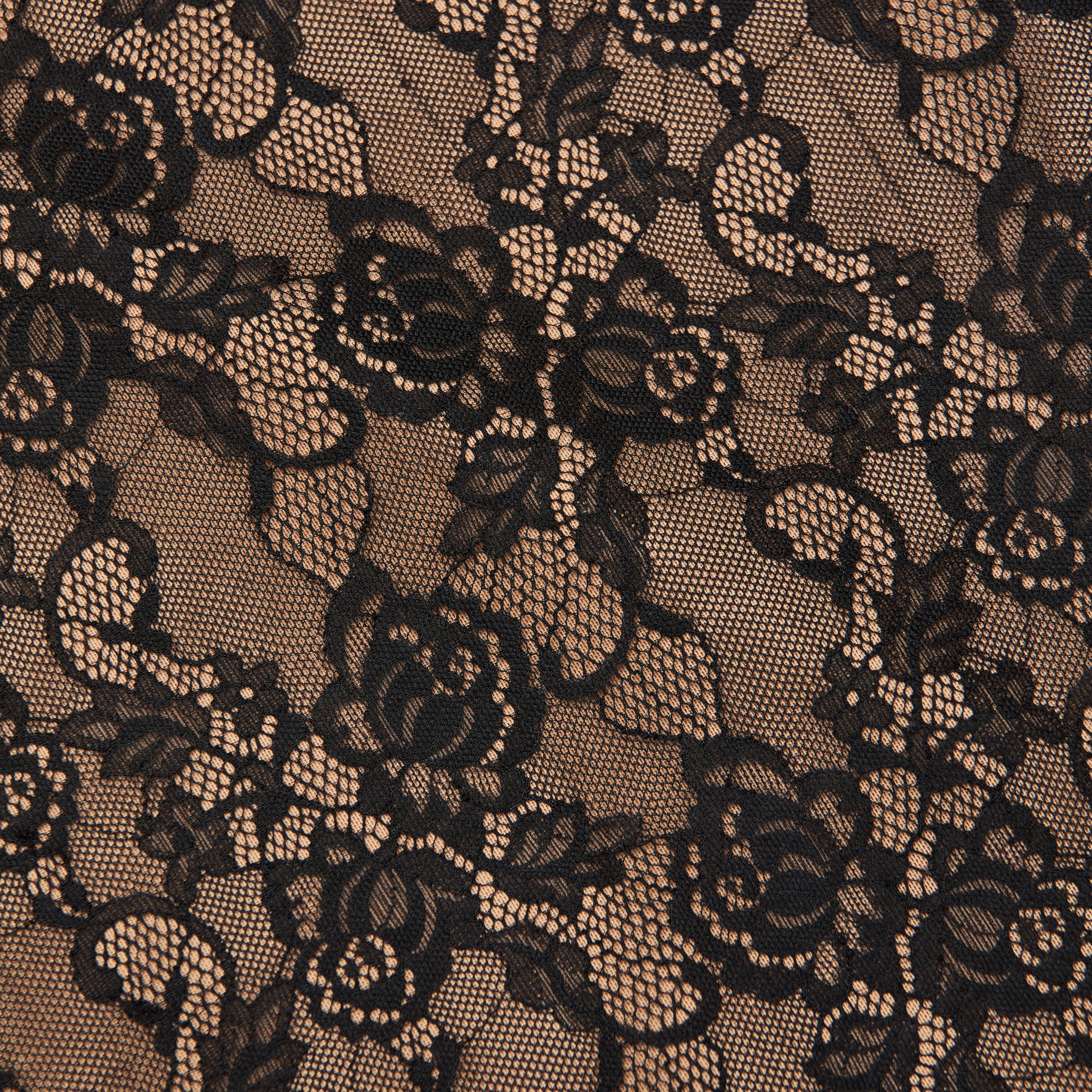 Black Floral Lace Midi Skirt - Image 5