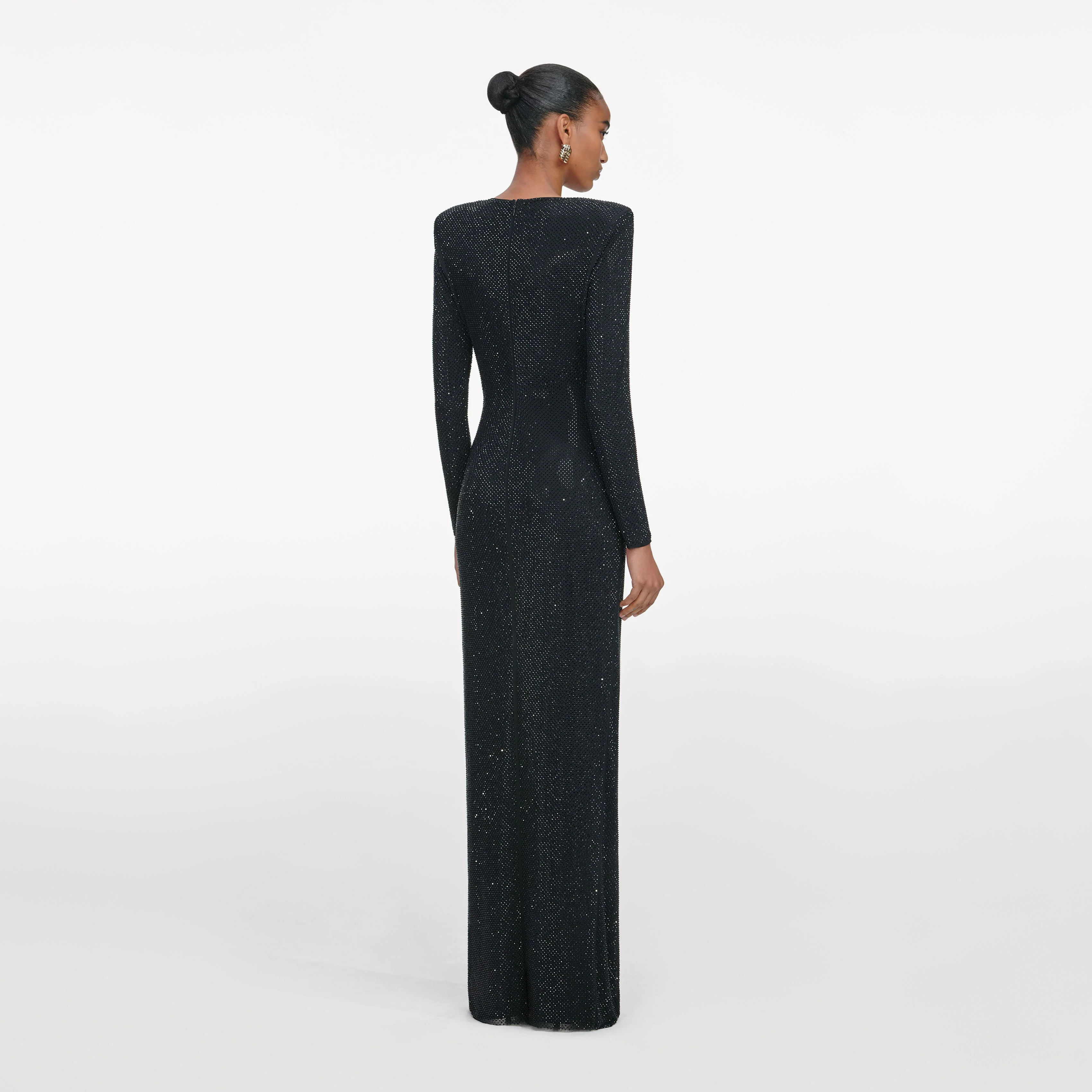 Black Rhinestone Embellished Maxi Dress - Image 3