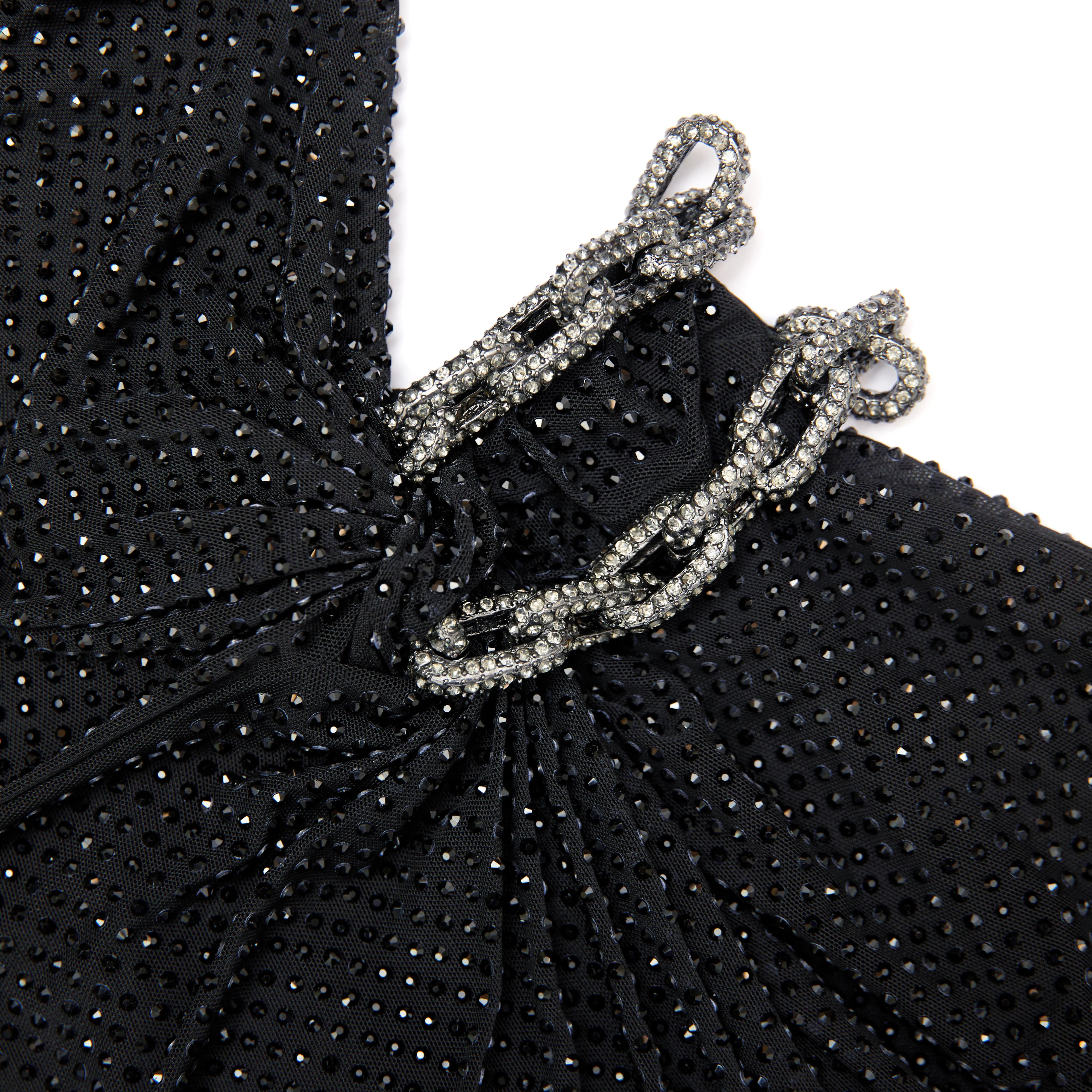 Black Rhinestone Embellished Maxi Dress - Image 5