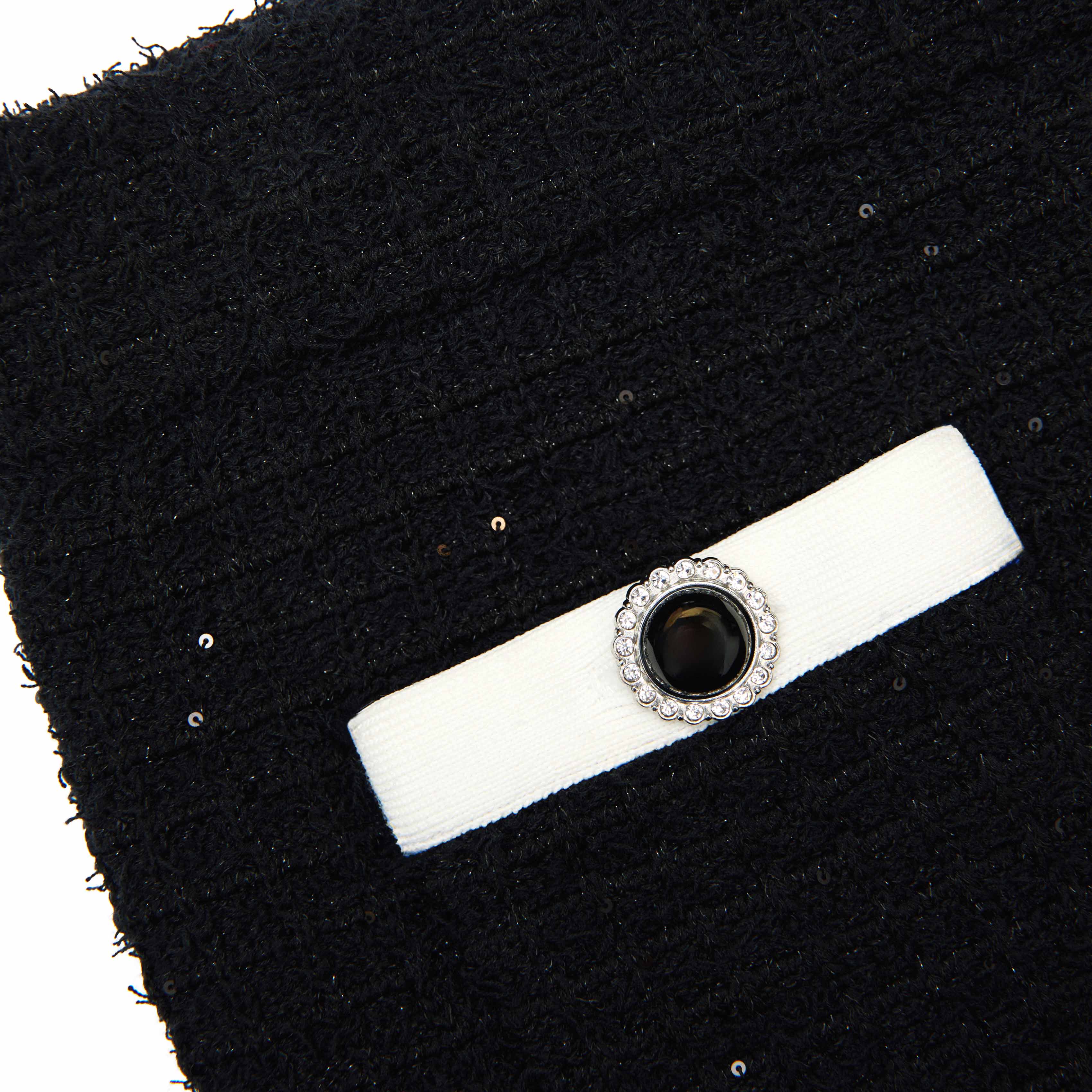 Black Textured Knit Midi Skirt - Image 5