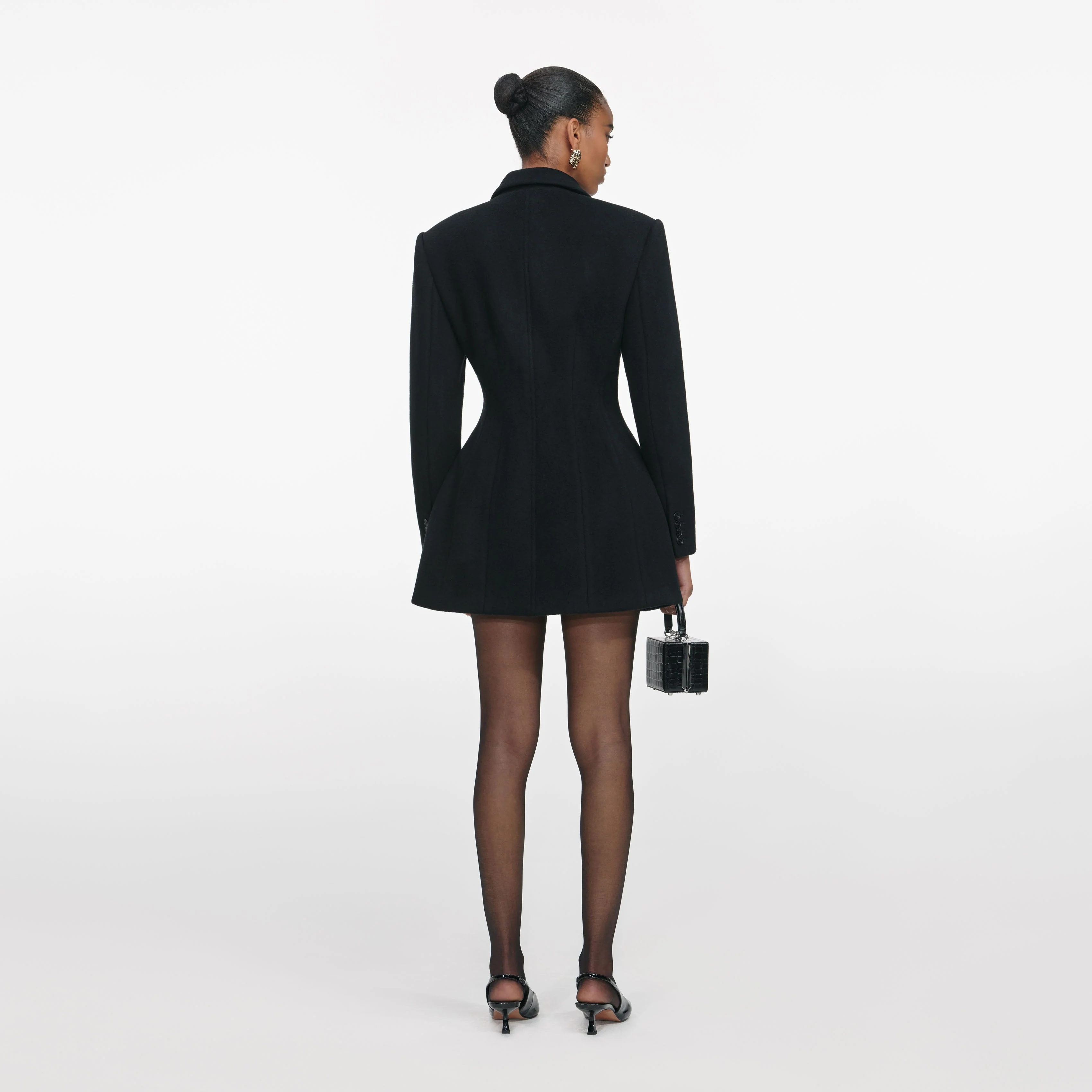 Black Wool Double Breasted Jacket - Image 3