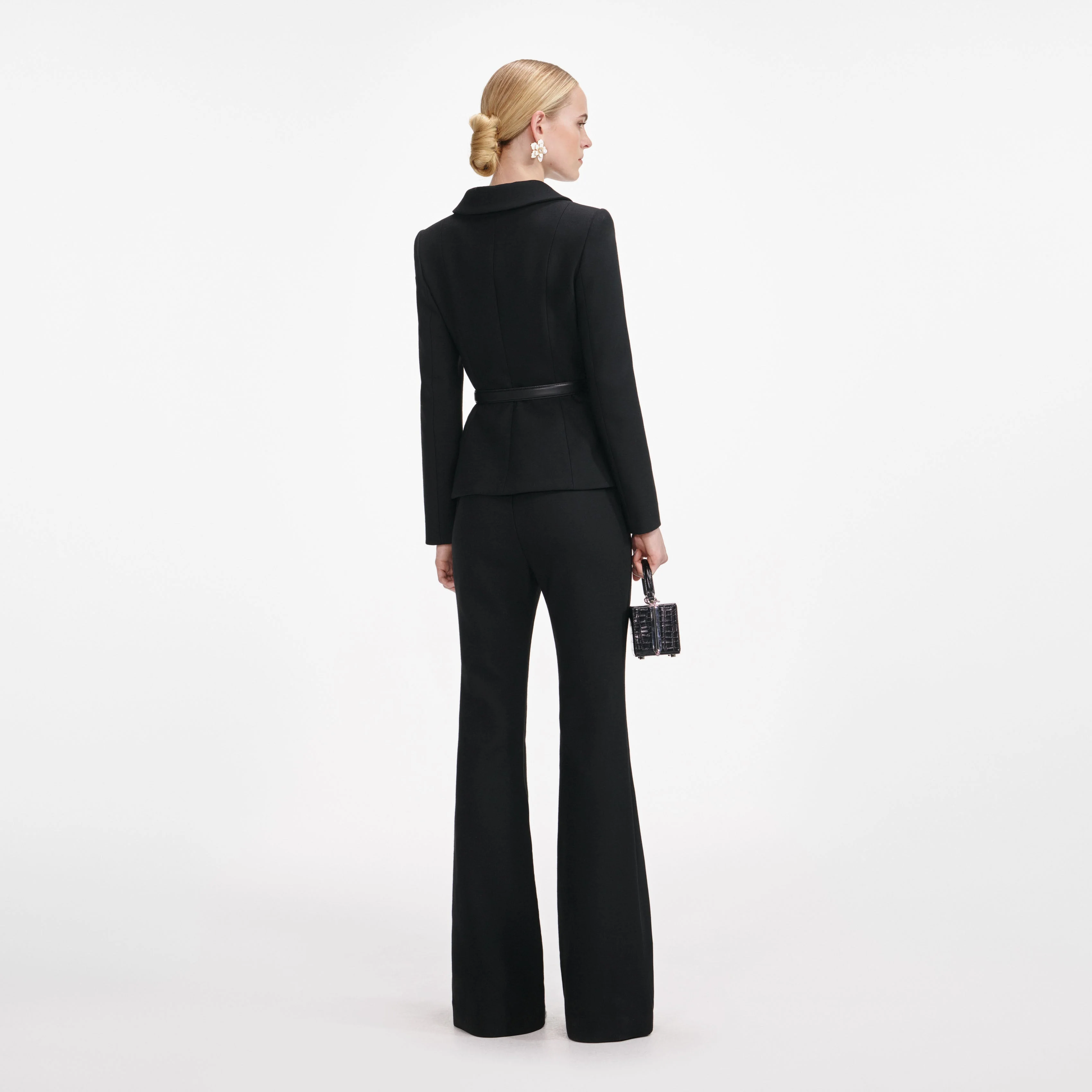Black Wool Double Breasted Jumpsuit - Image 3