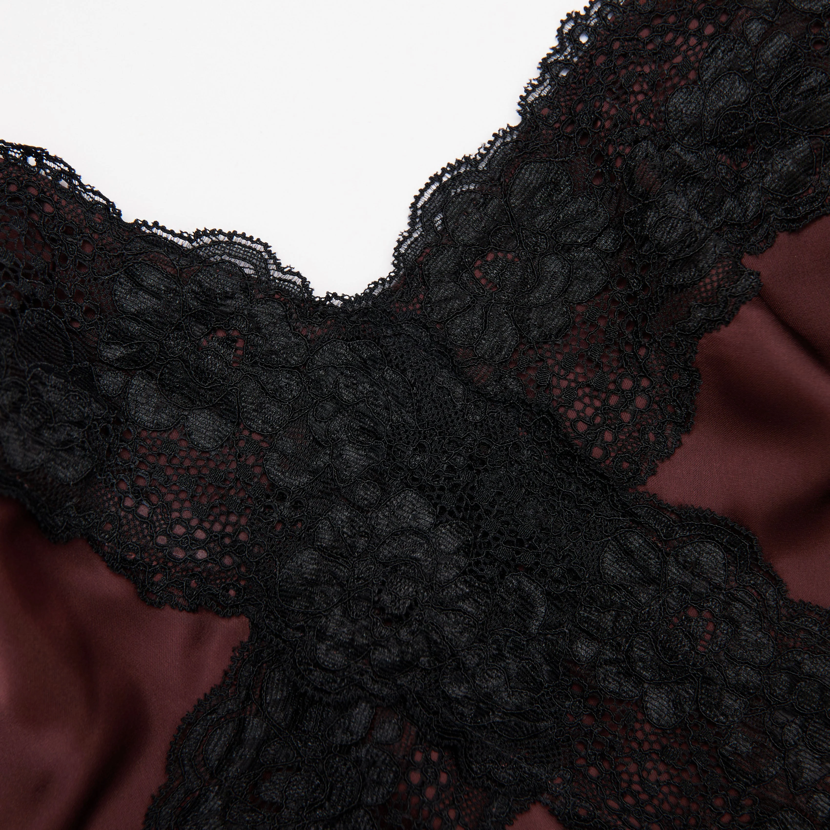 Brown Satin Lace Maxi Dress - Image 5