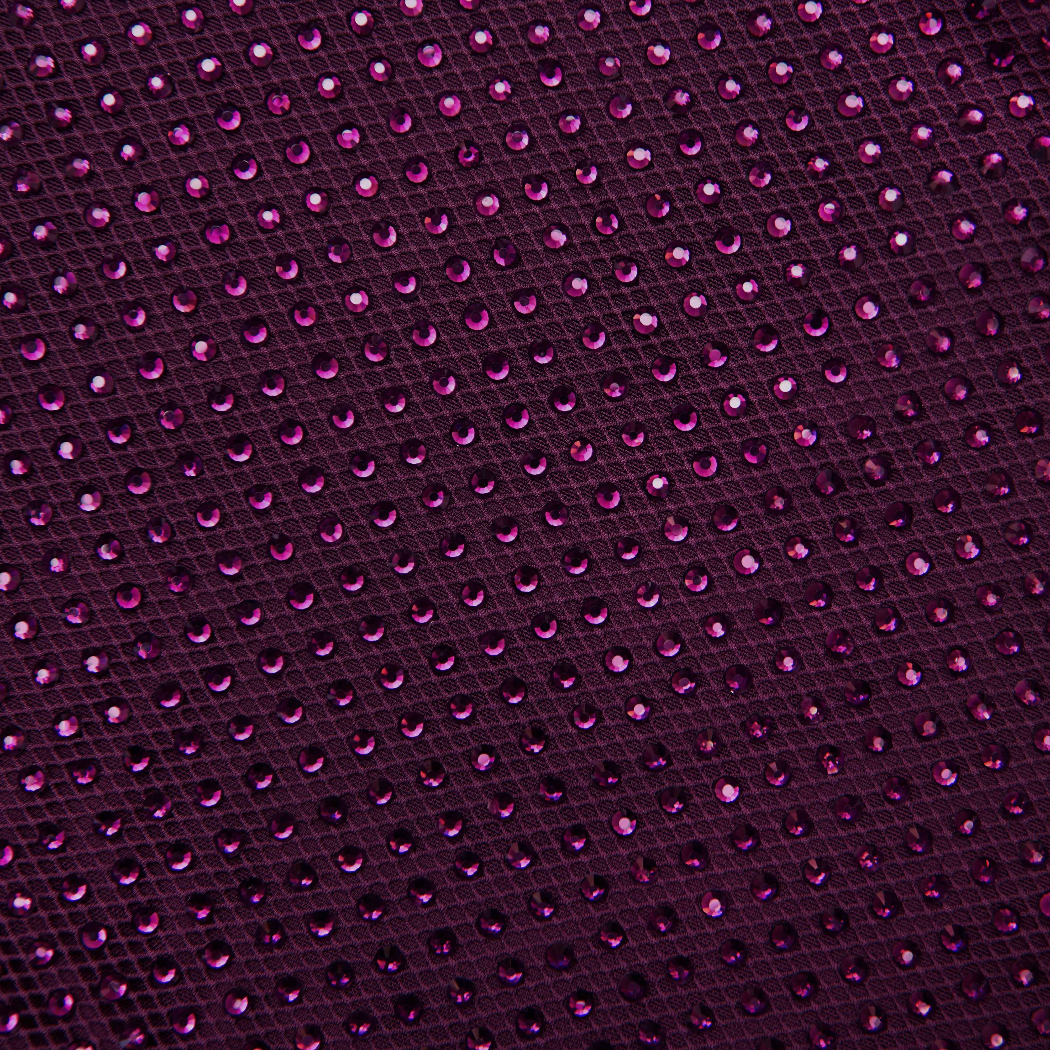 Burgundy Rhinestone Fishnet Midi Dress - Image 5