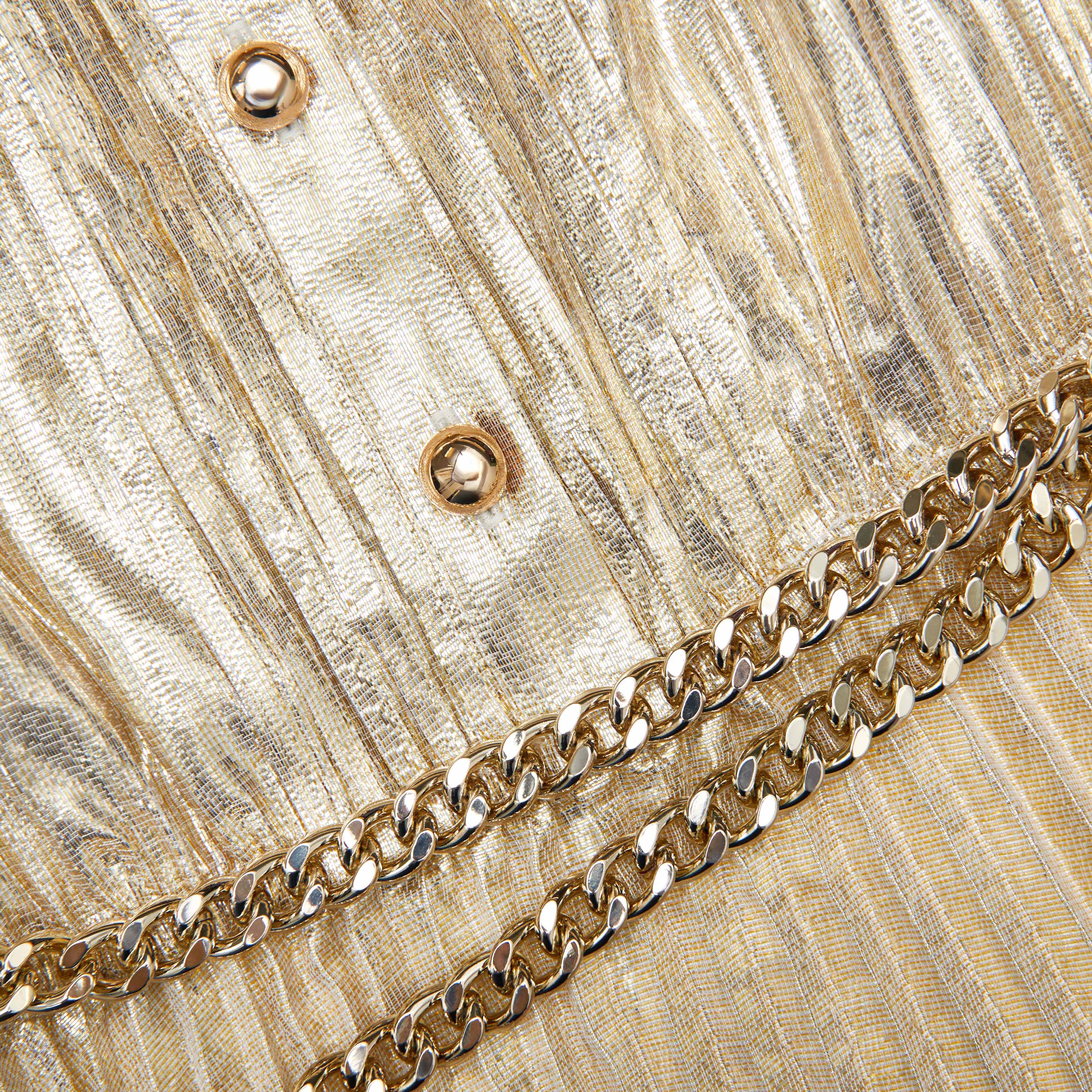 Gold Metallic Sleeveless Midi Dress - Image 5