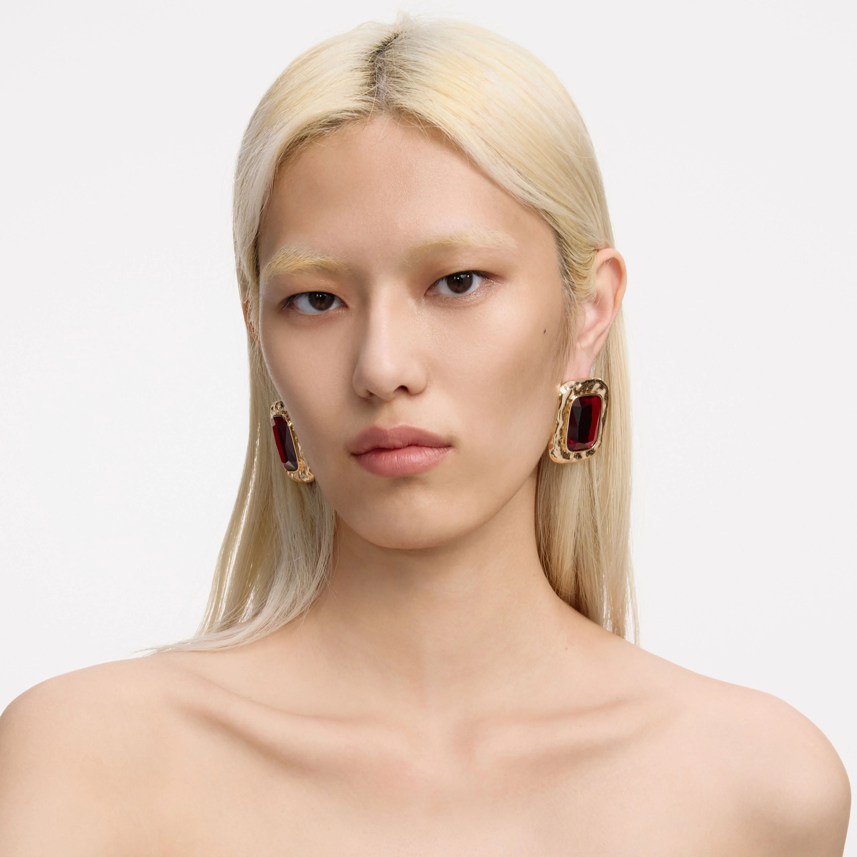 Mottled Gold Red Earrings - Image 4