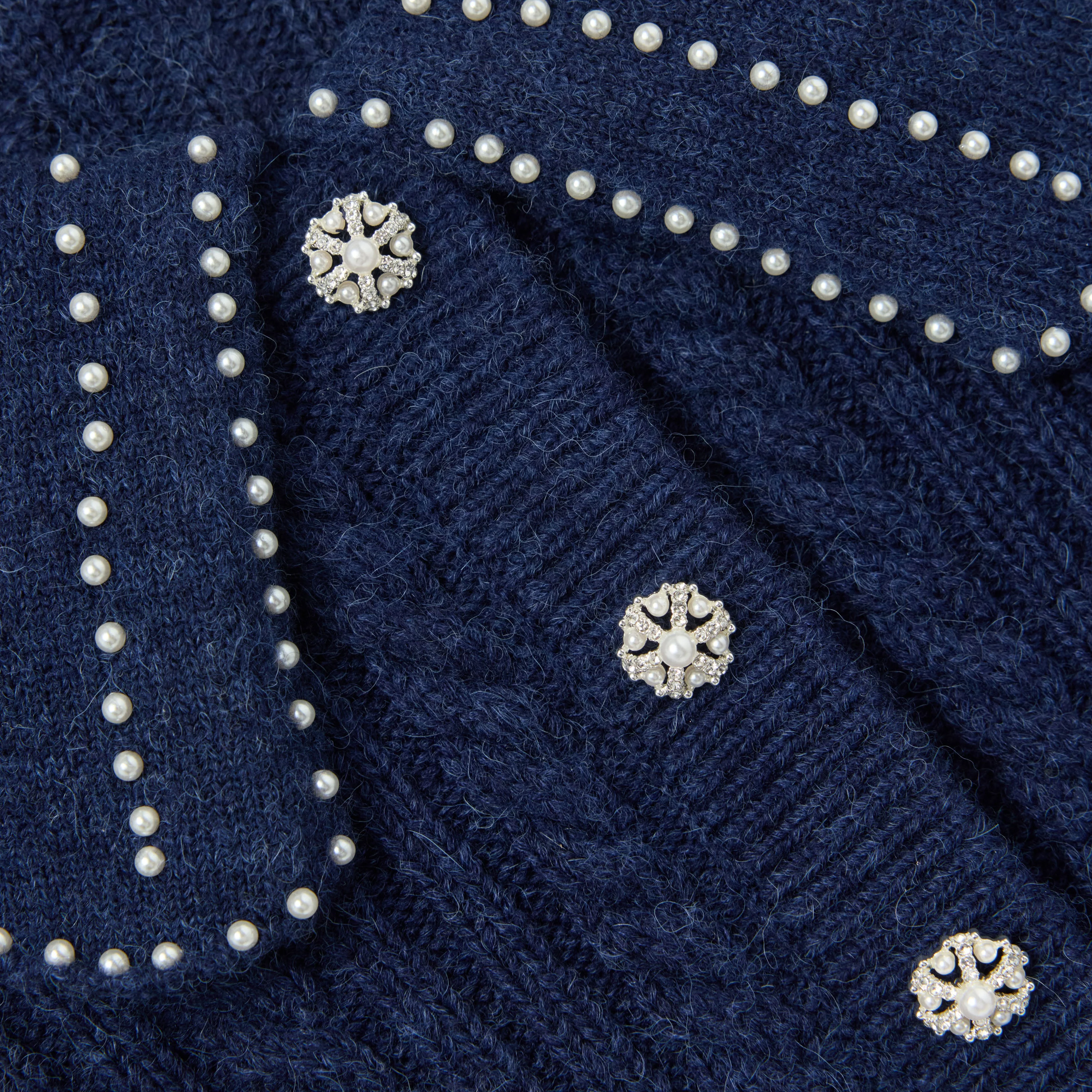 Navy Alpaca Cardigan - Image 3