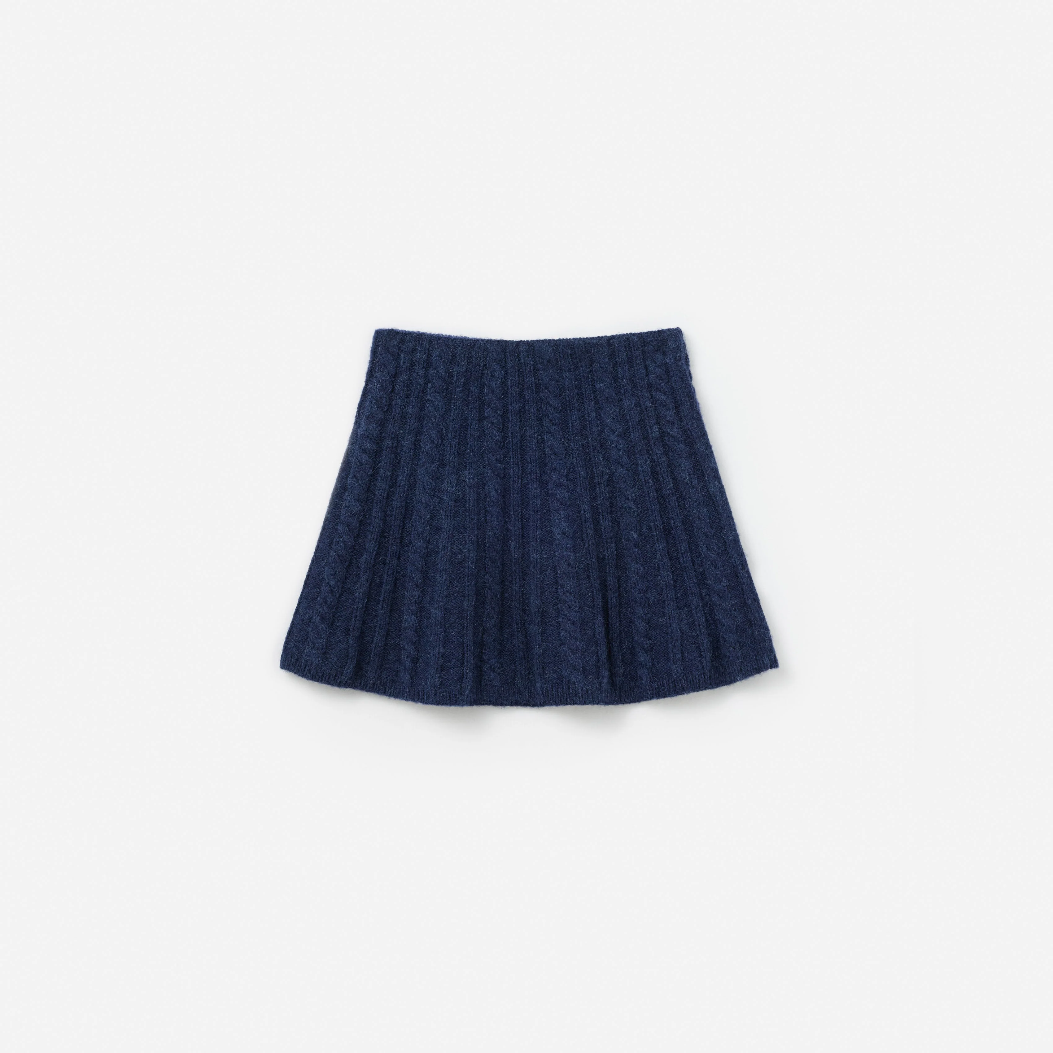 Navy Alpaca Knit Skirt - Image 2