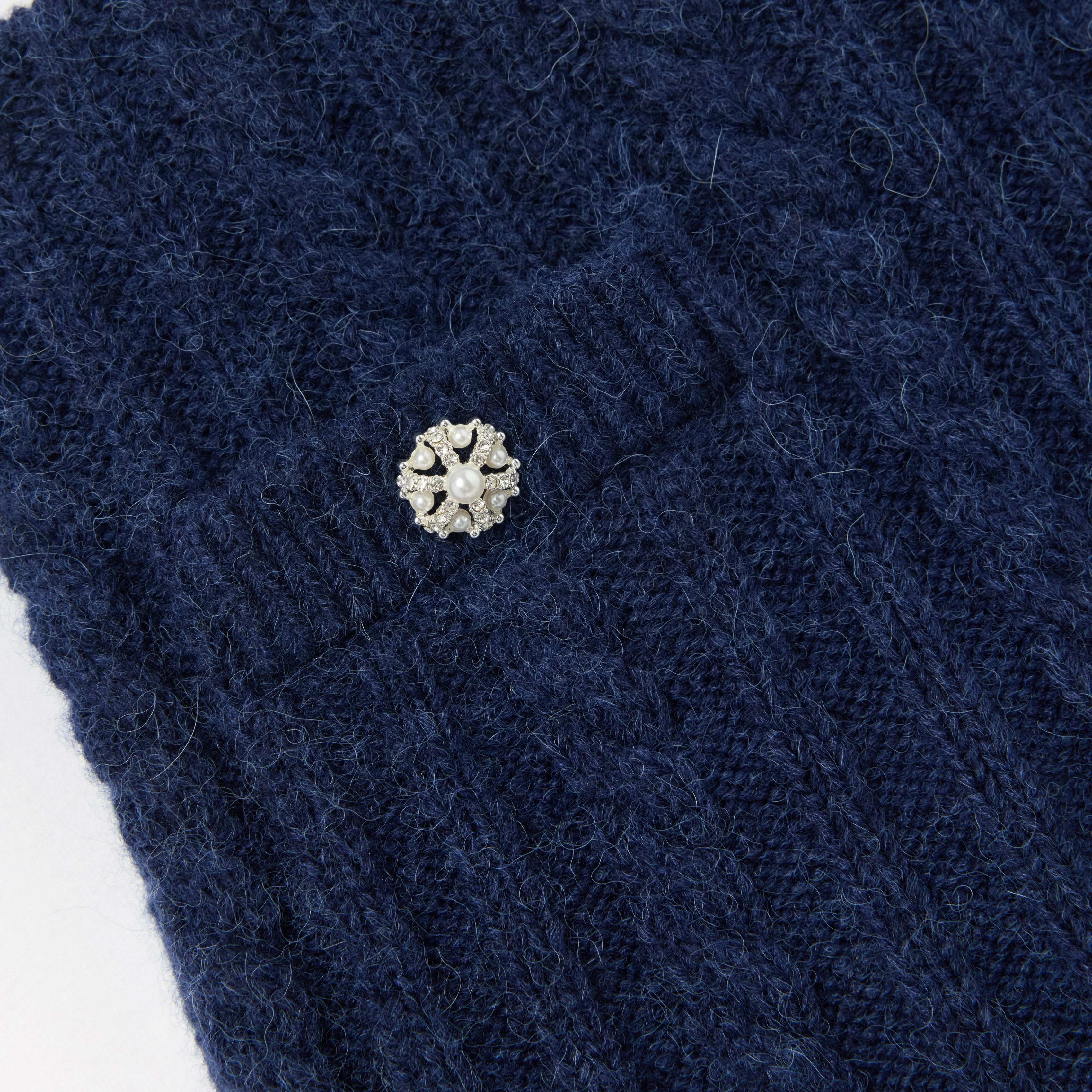 Navy Alpaca Knit Skirt - Image 3