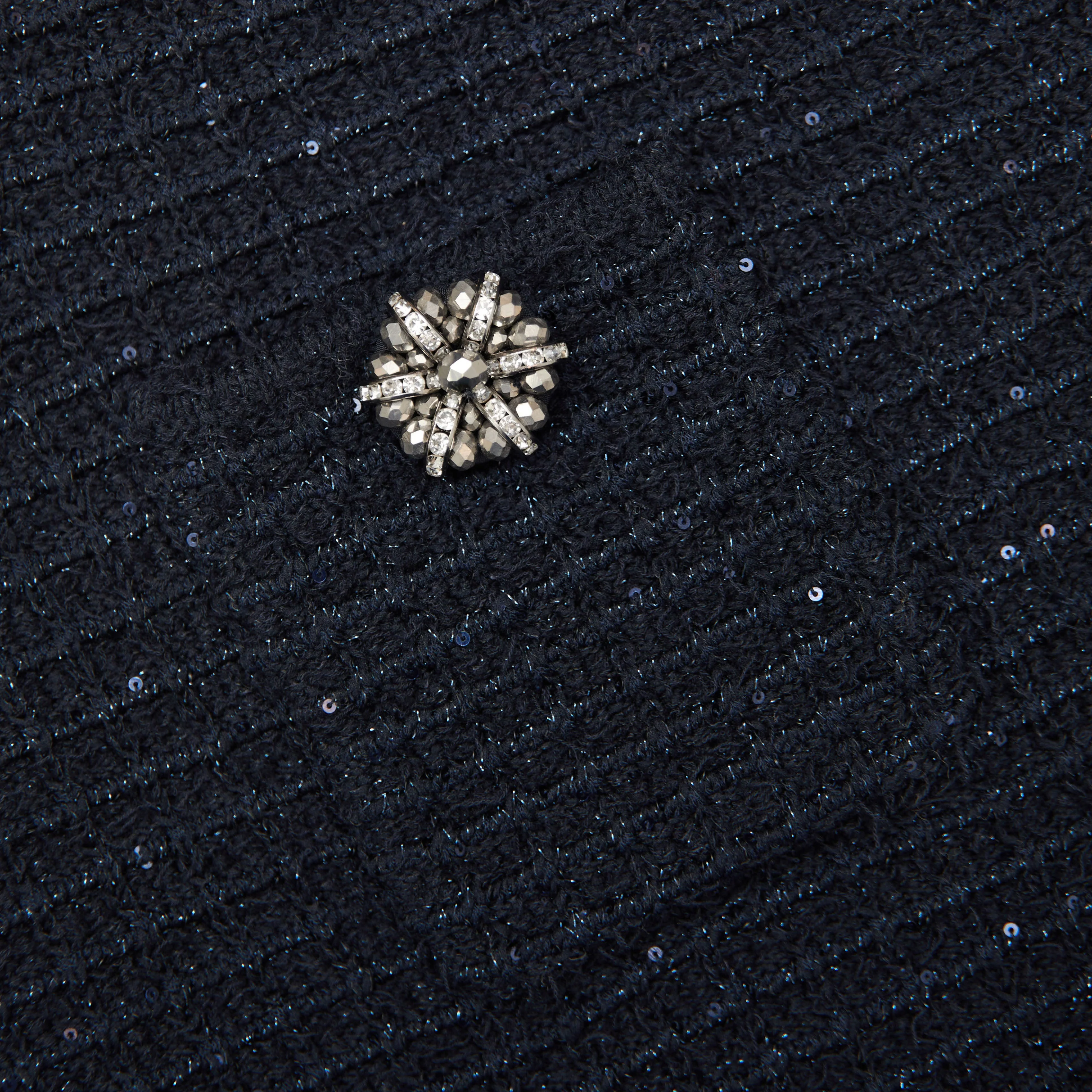 Navy Textured Knit Mini Skirt - Image 5