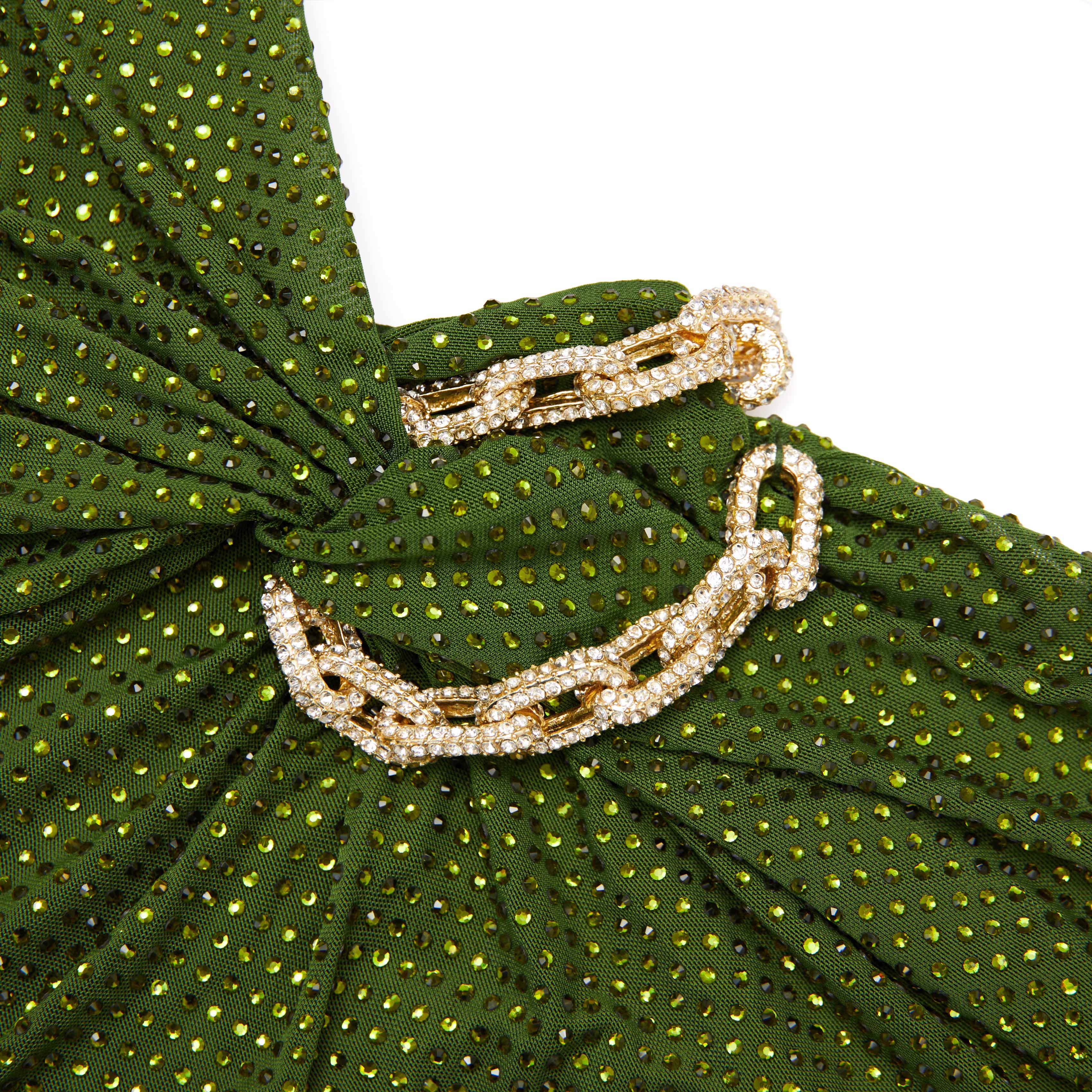 Olive Rhinestone Embellished Maxi Dress - Image 5